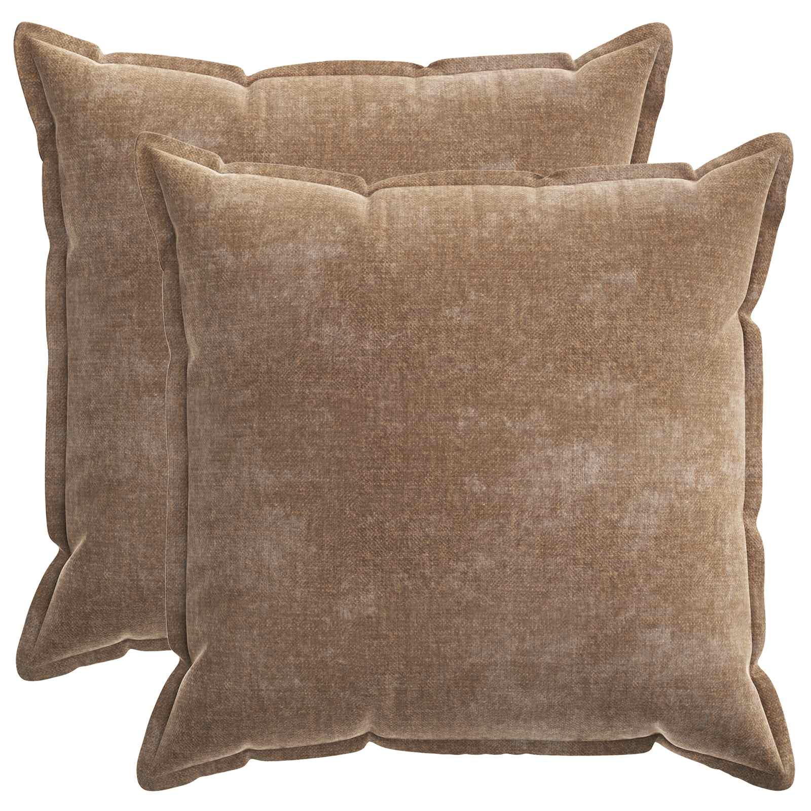 Kussensloop 2 st HOUTEN Bruin 55 x 55 cm Chenille Stof image 2