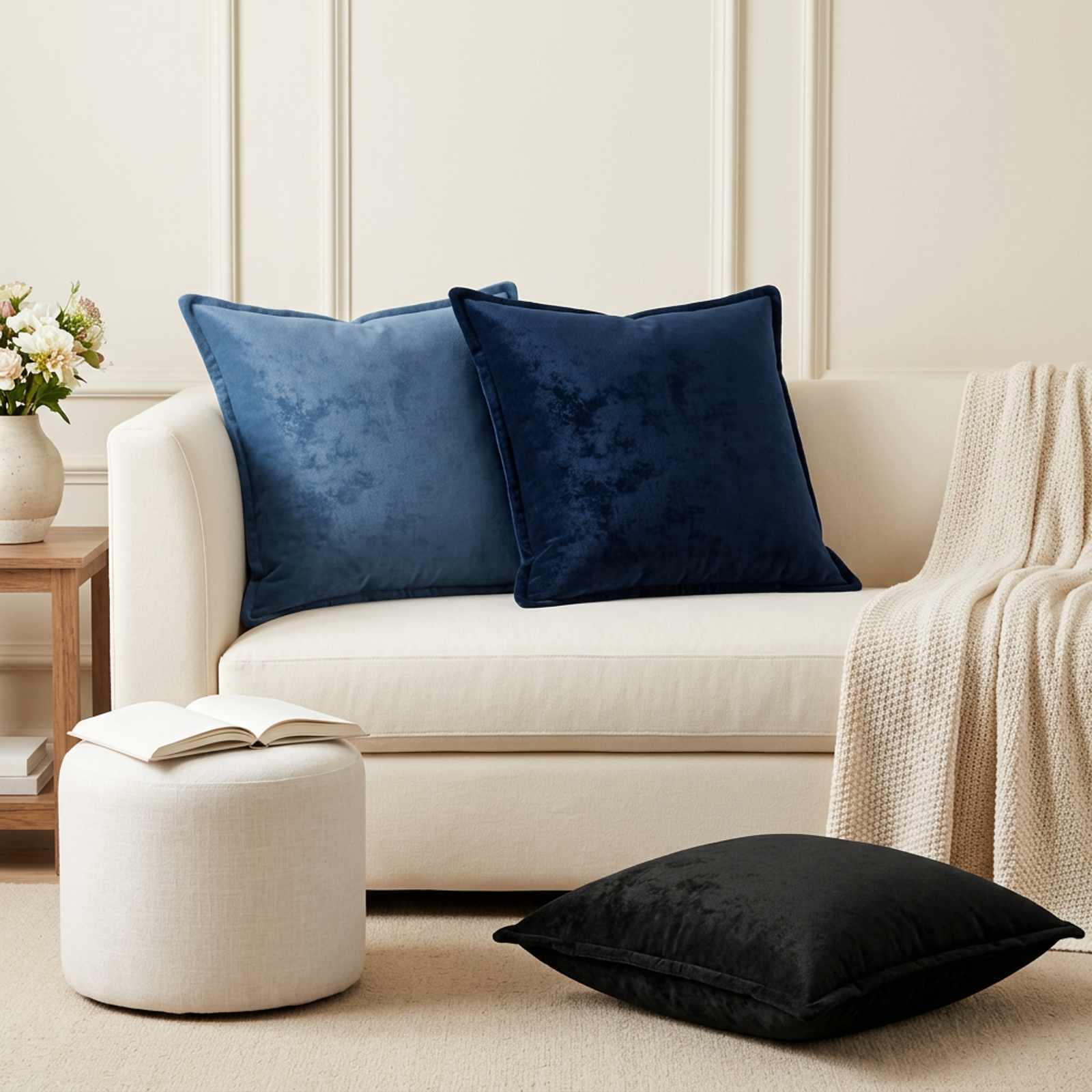 vidaXL Pudebetræk 2 stk. HOUTEN Lyseblå 55 x 55 cm Flannel