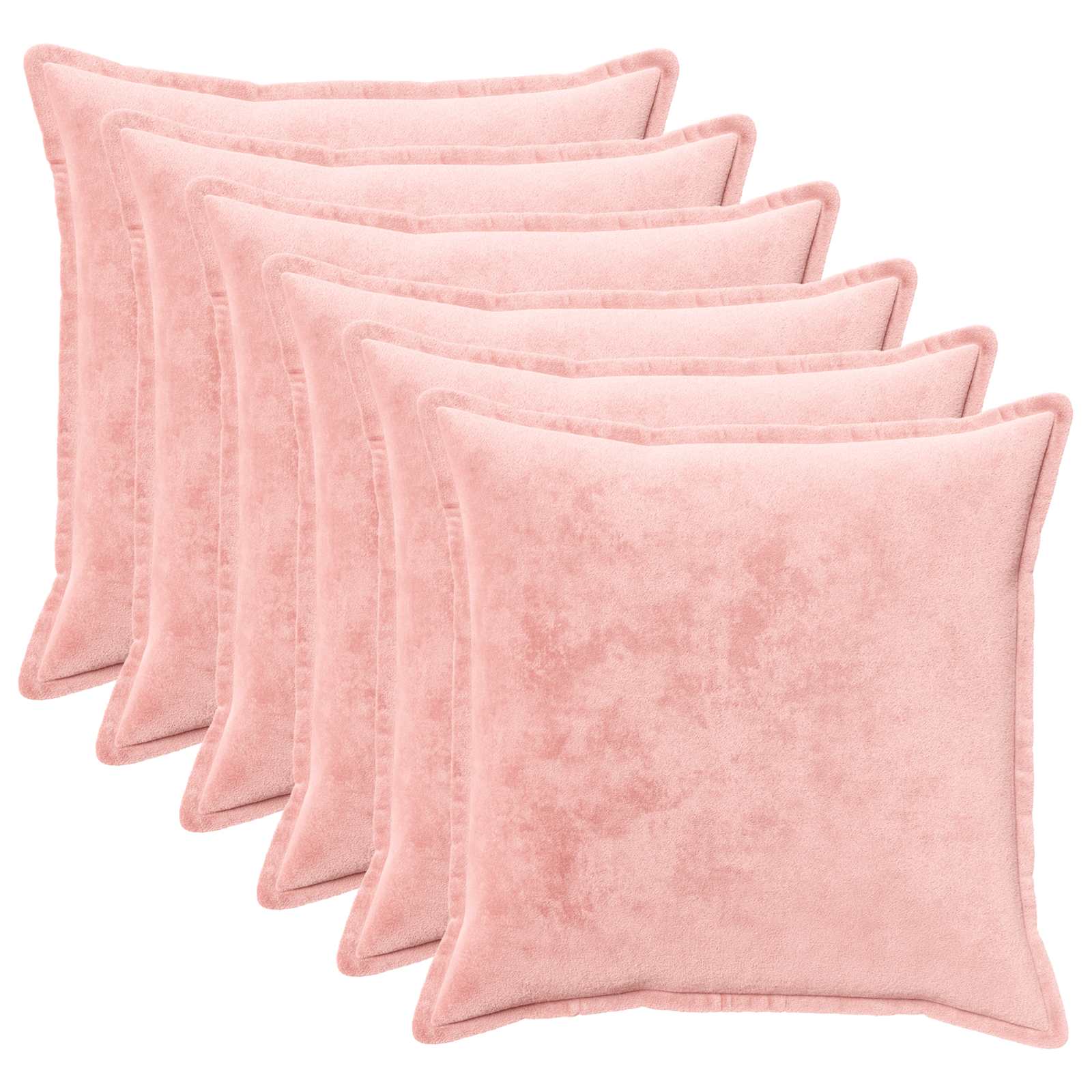 vidaXL Poťah na podložku 6 pcs HOUTEN Ružová 55 x 55 cm Flanel