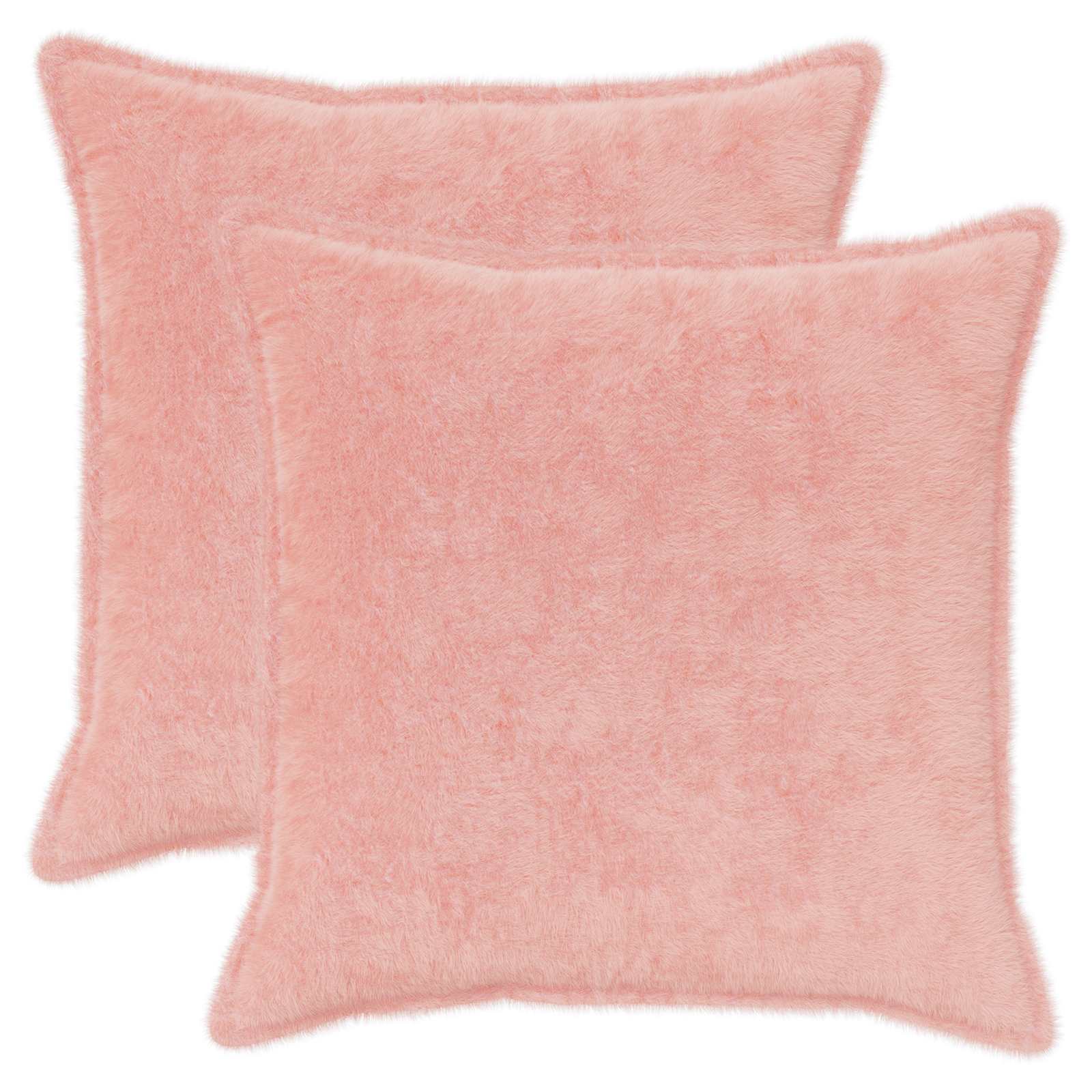 Kussensloop 2 st HOUTEN Roze 55 x 55 cm Nep Konijnenbont image 1