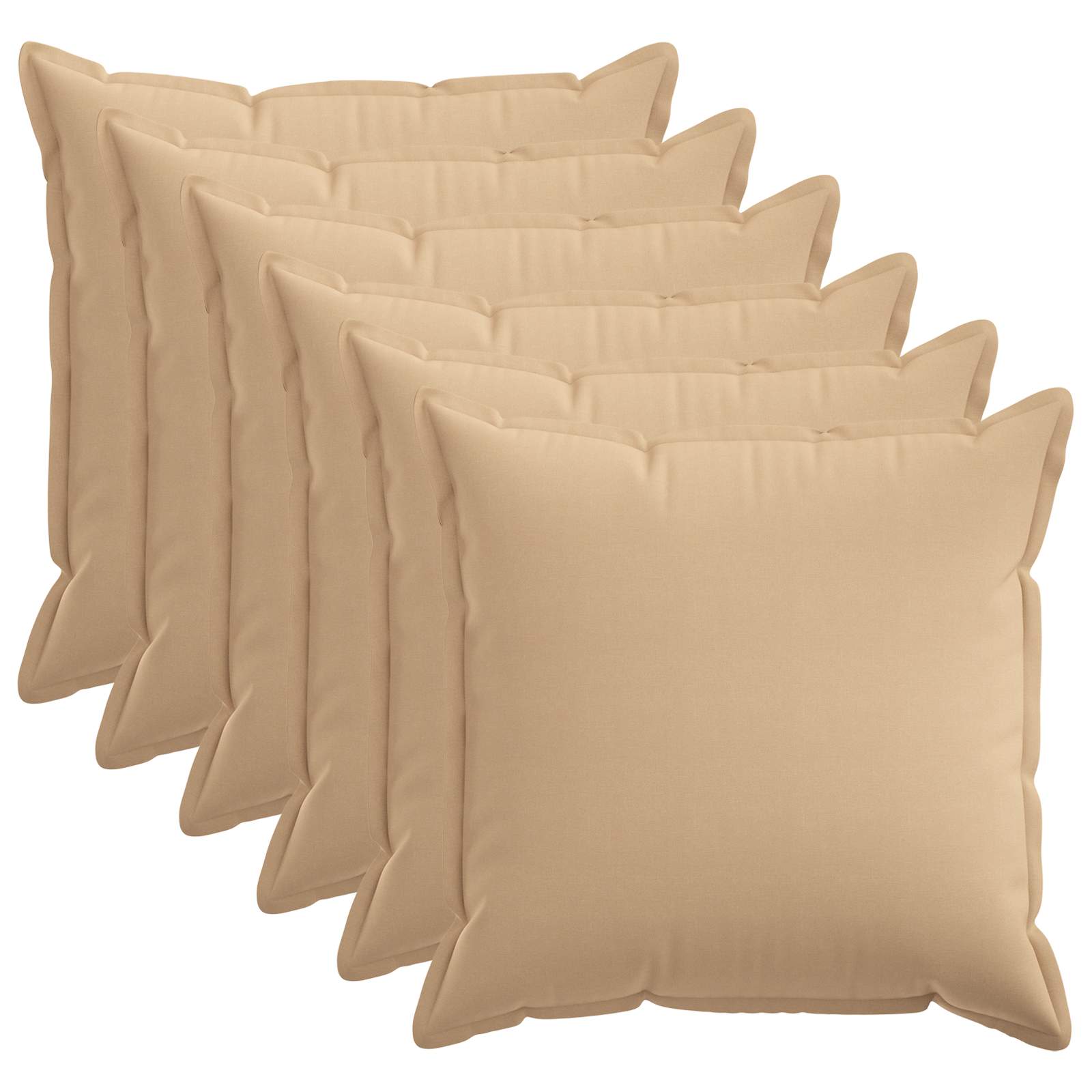 Kussensloop 6 pcs HOUTEN Crèmekleurig 60 x 60 cm Faux Linnen image 1