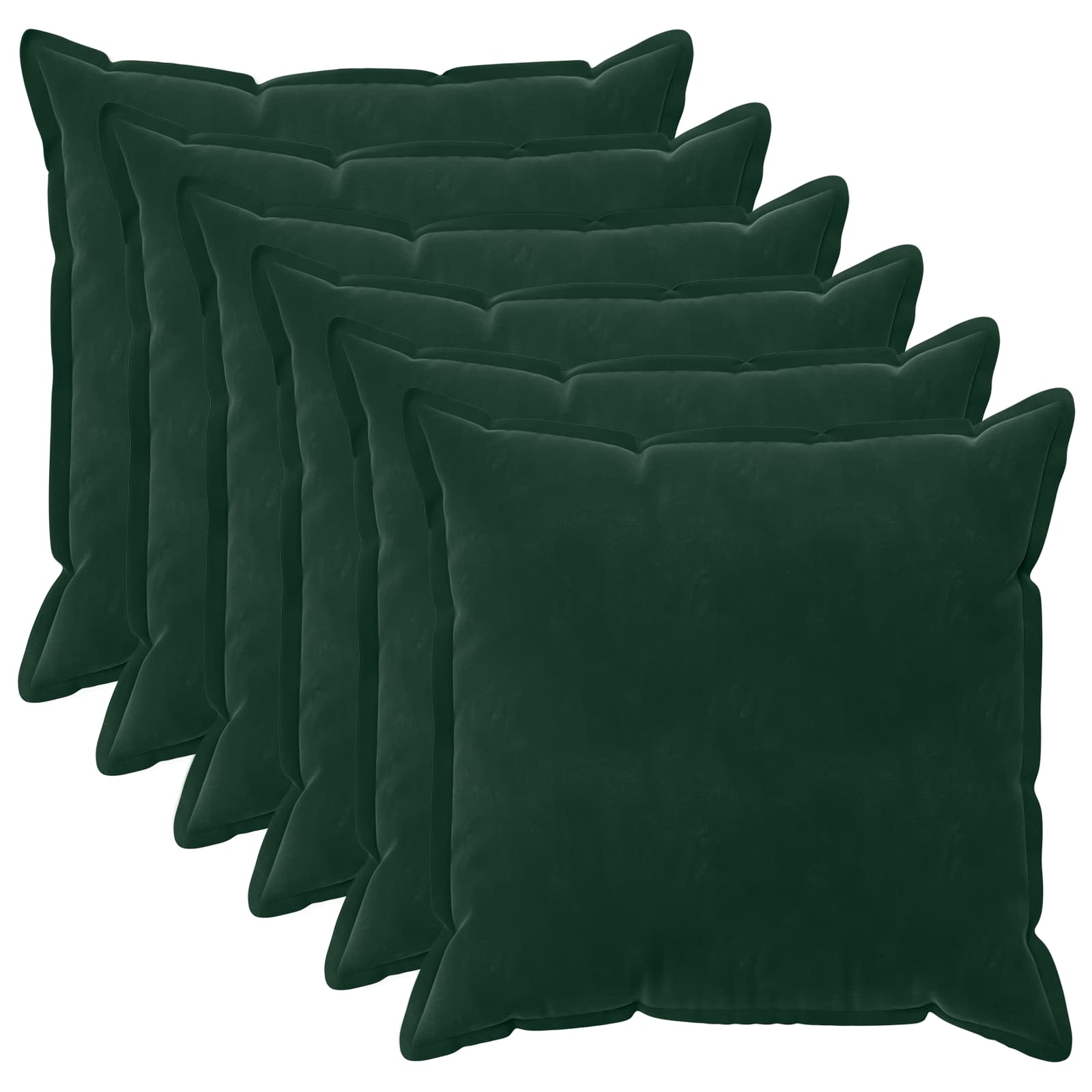 Kussensloop 6 pcs HOUTEN Donkergroen 60 x 60 cm Fluweel image 1