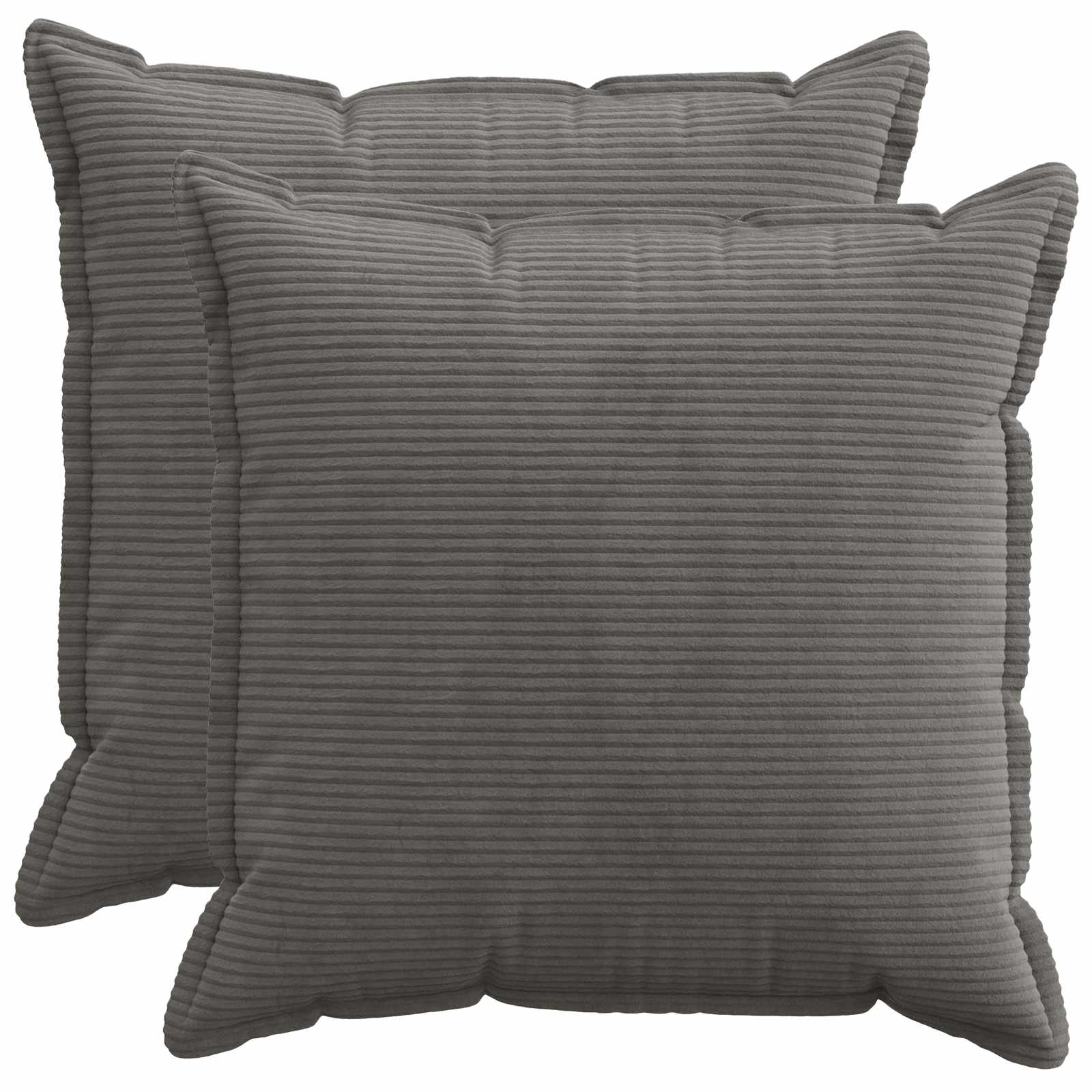 Kussensloop 2 st HOUTEN Donkergrijs 60 x 60 cm corduroy image 1