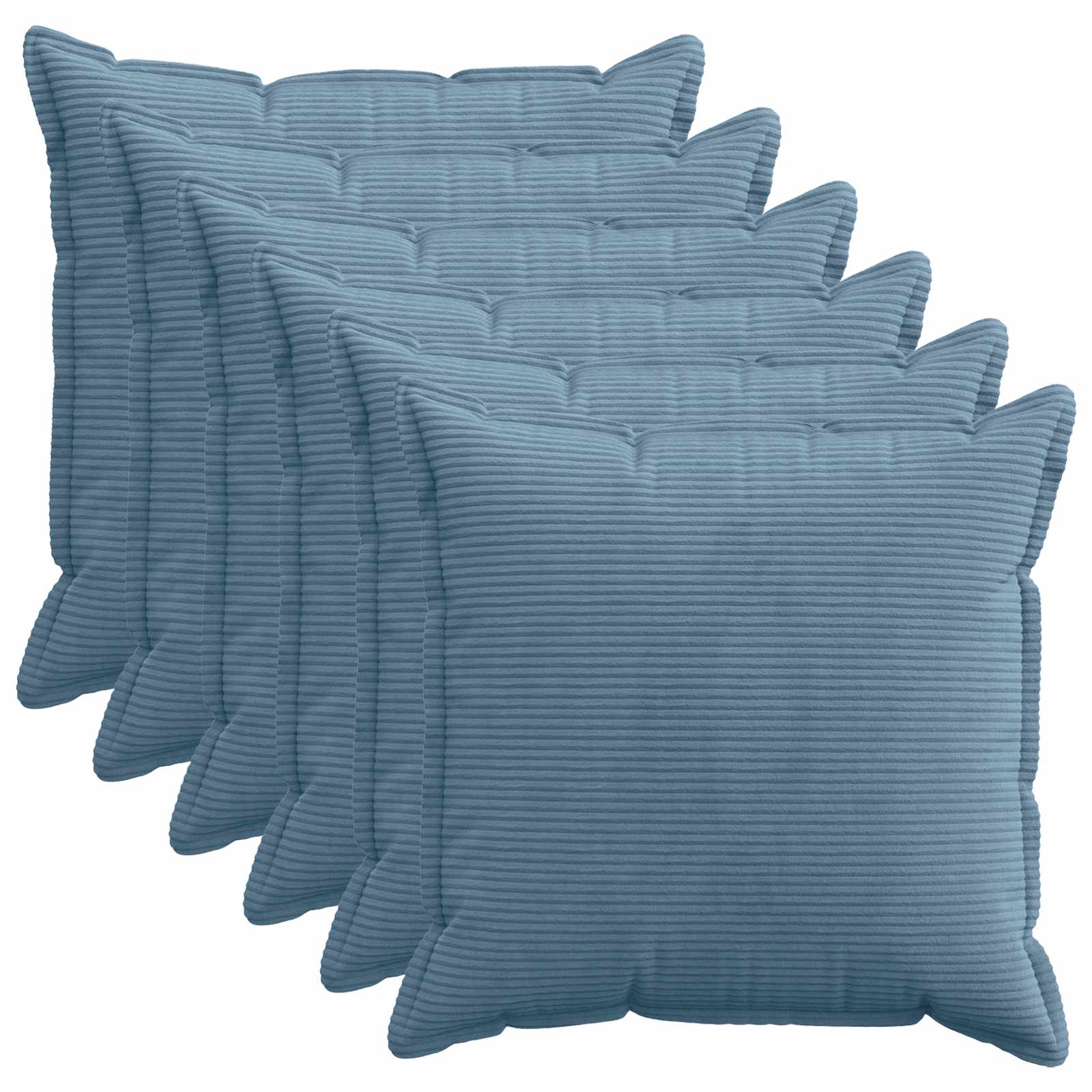 Kussensloop 6 st HOUTEN Blauw 60 x 60 cm corduroy image 1