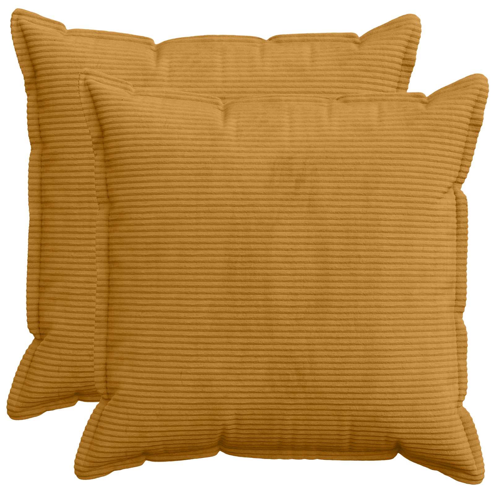 Kussensloop 2 st HOUTEN Geel 60 x 60 cm corduroy image 1