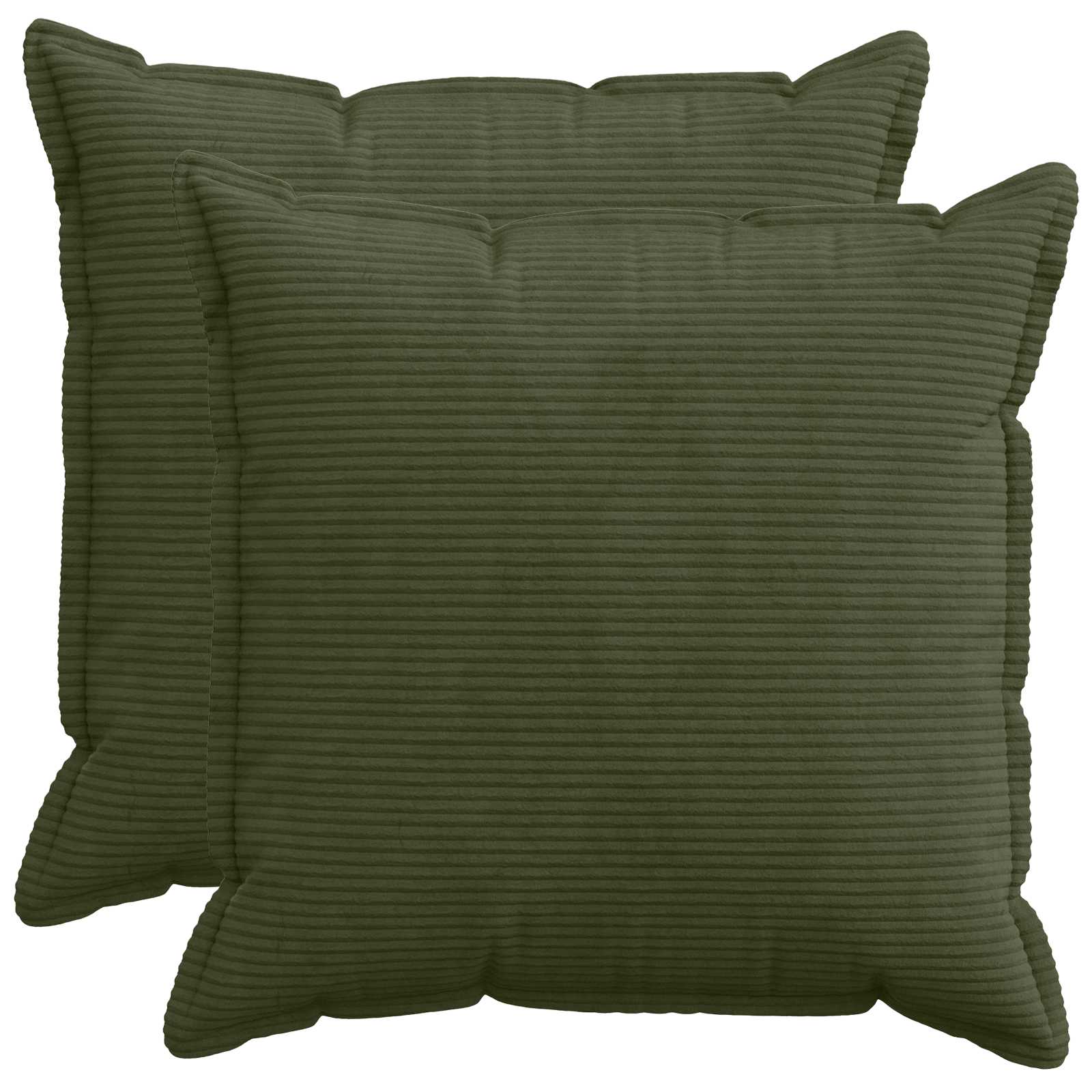 Kussensloop 2 st HOUTEN Groen 60 x 60 cm corduroy image 1