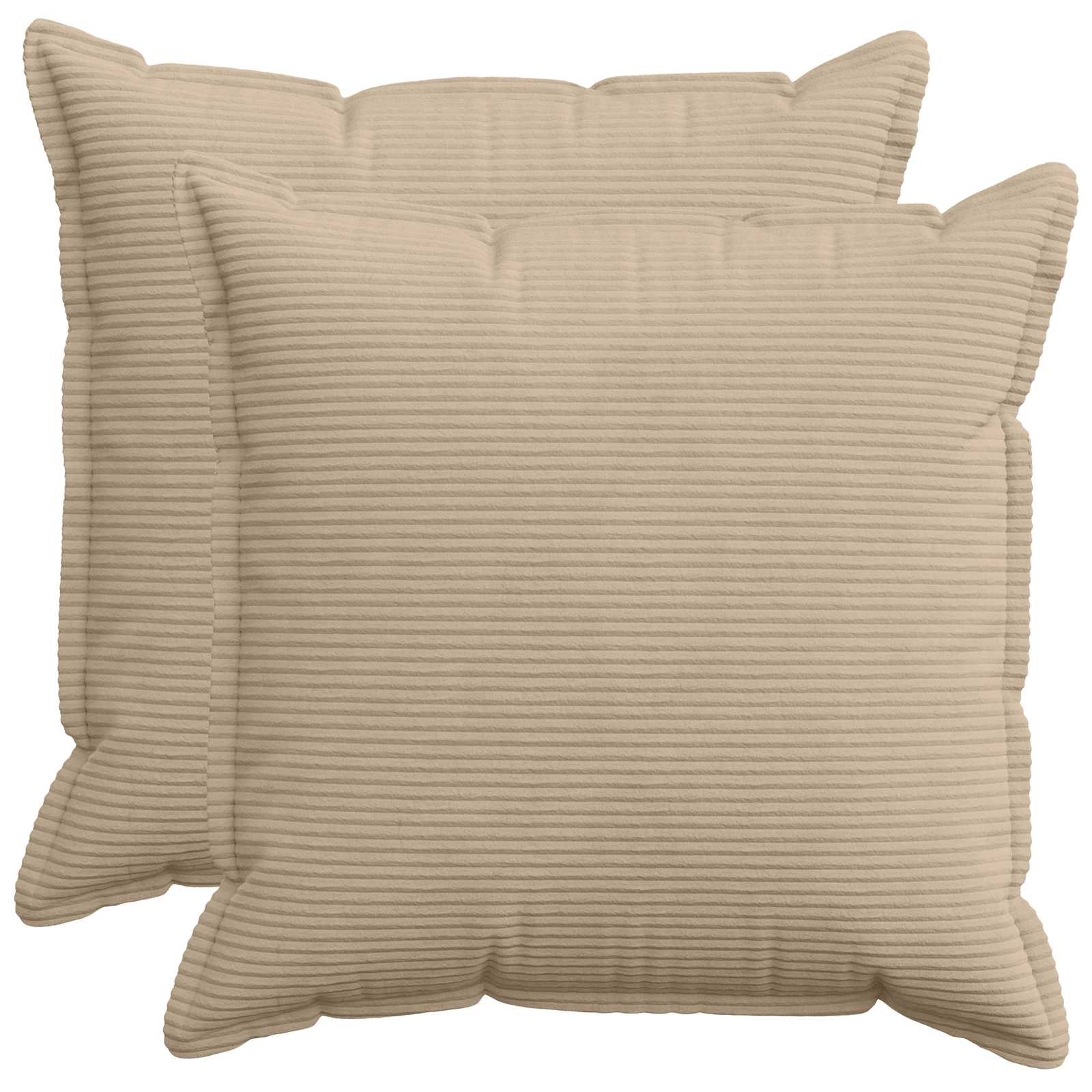 Kussensloop 2 st HOUTEN Taupe 60 x 60 cm corduroy image 1