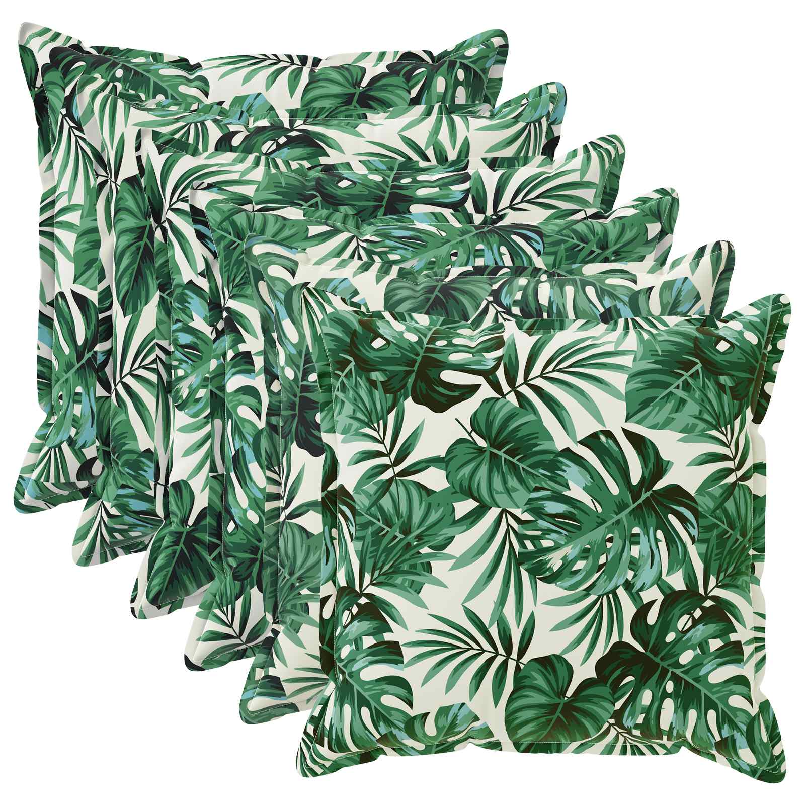 vidaXL Poťah na podložku 6 ks HOUTEN Vzor s listami 60 x 60 cm