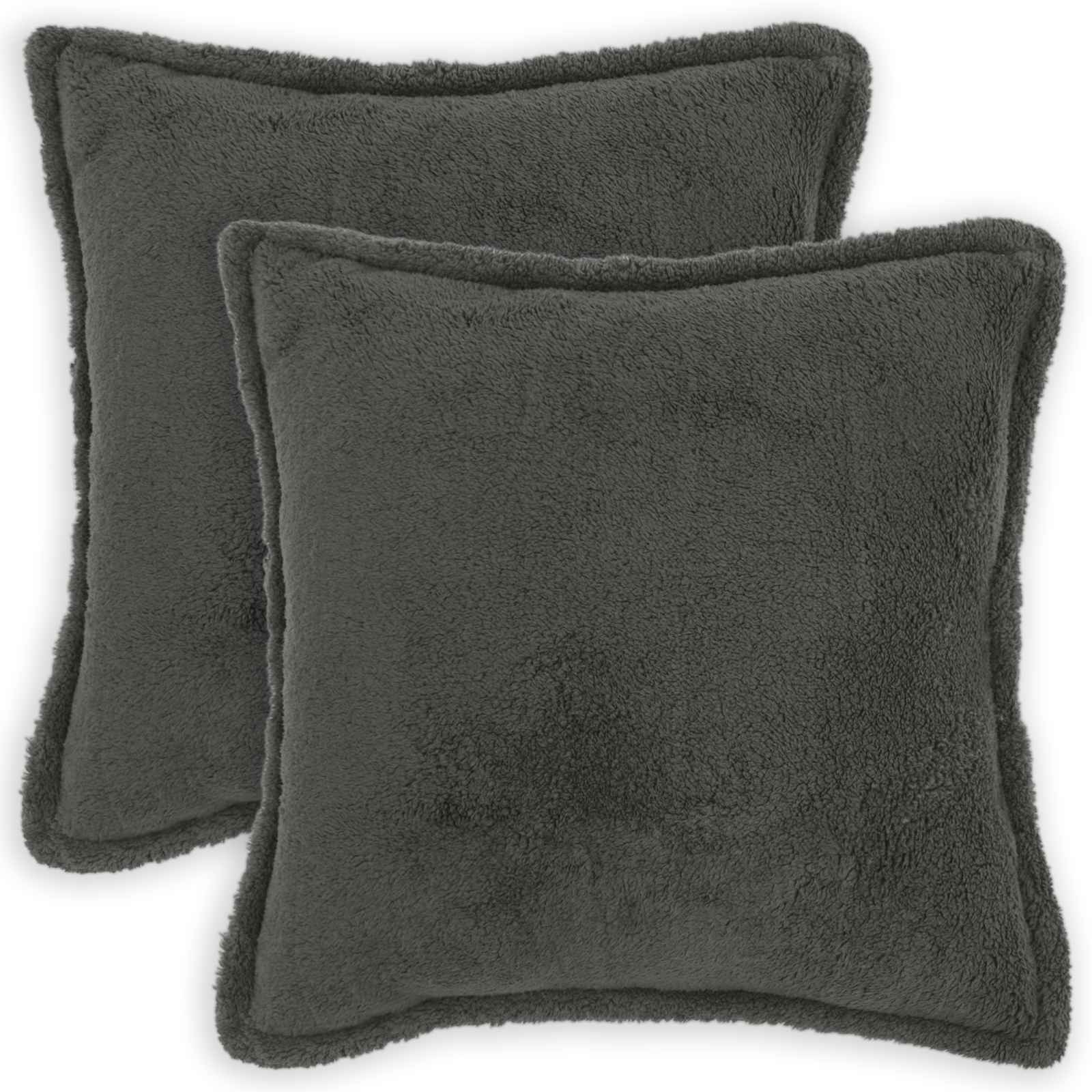 Prevleka za blazino 2 kos HOUTEN Temno siva 60 x 60 cm Bouclé