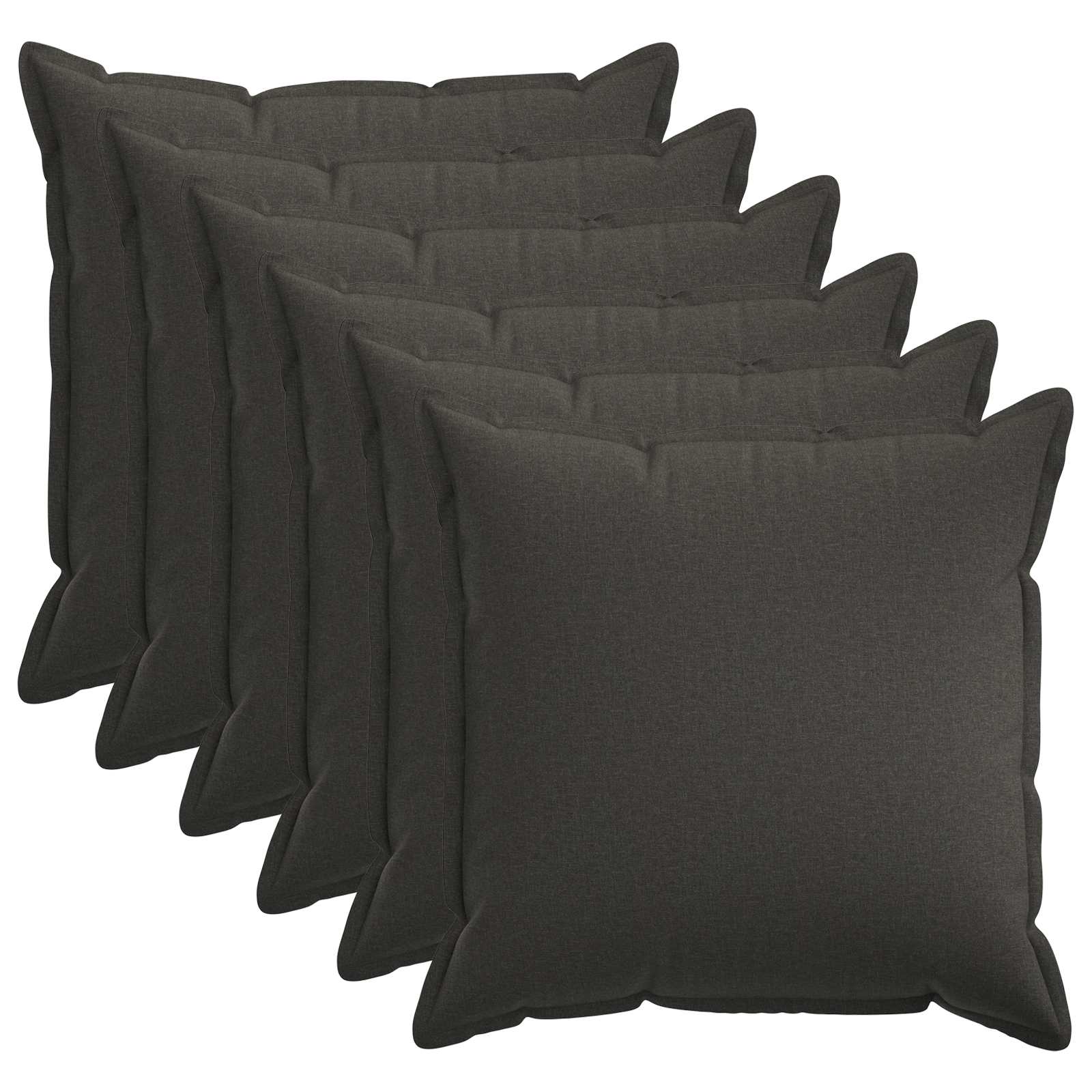 Kussensloop 6 pcs HOUTEN Donkergrijs 65 x 65 cm Faux Linnen image 1