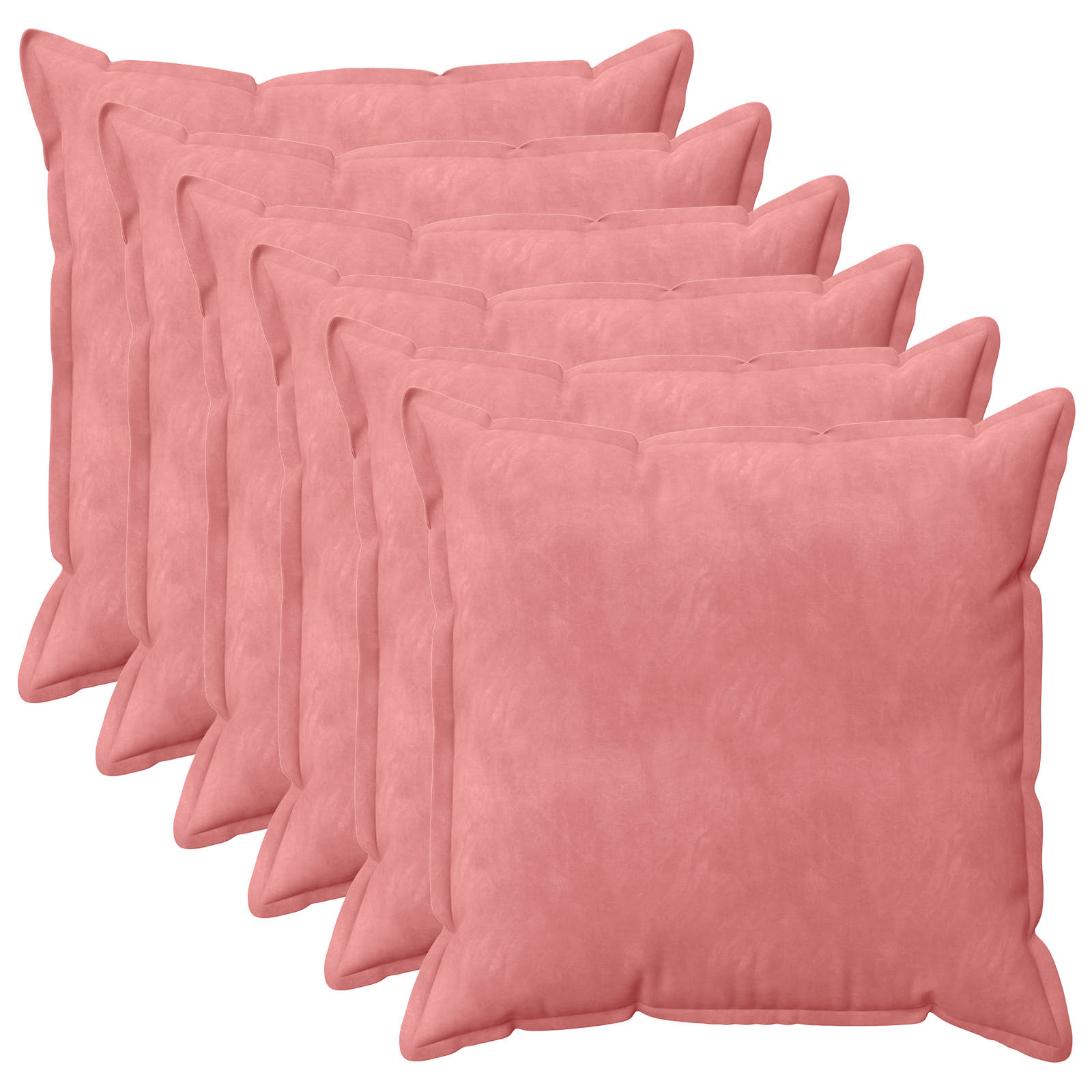 Kussensloop 6 pcs HOUTEN Roze 65 x 65 cm Fluweel image 1