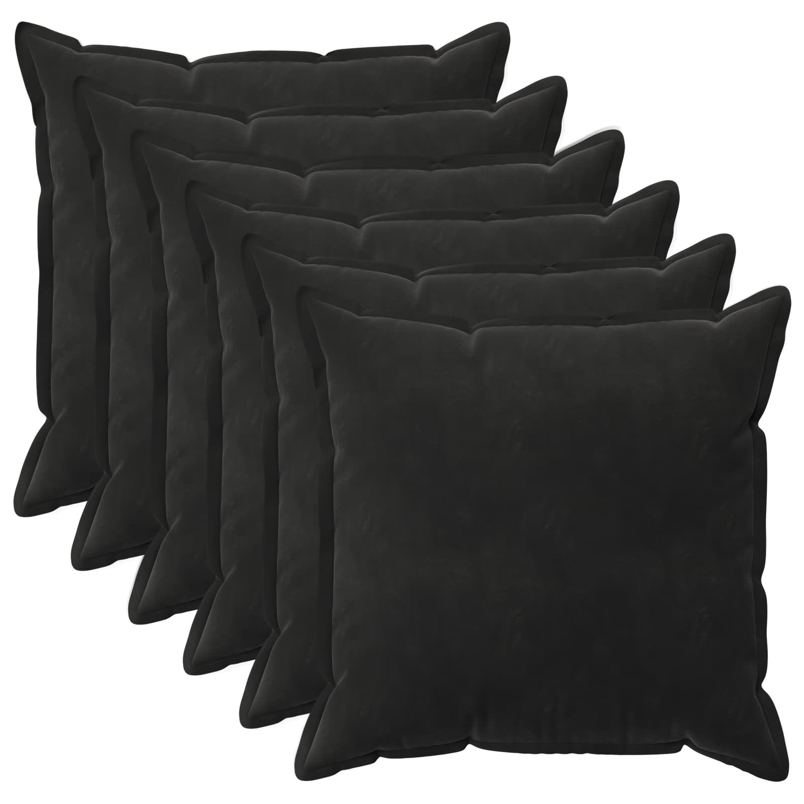Kussensloop 6 pcs HOUTEN Zwart 65 x 65 cm Fluweel image 1