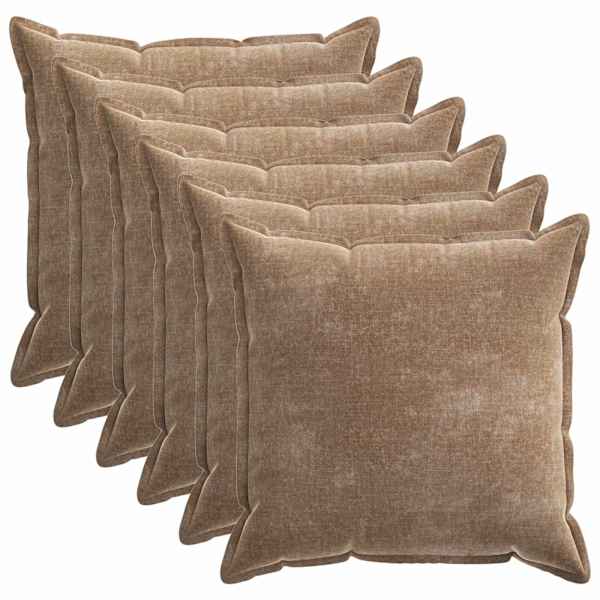 vidaXL Diivanipadi 6 tk HOUTEN Pruun 65 x 65 cm &Scaron;en&uuml;&uuml;lfabric