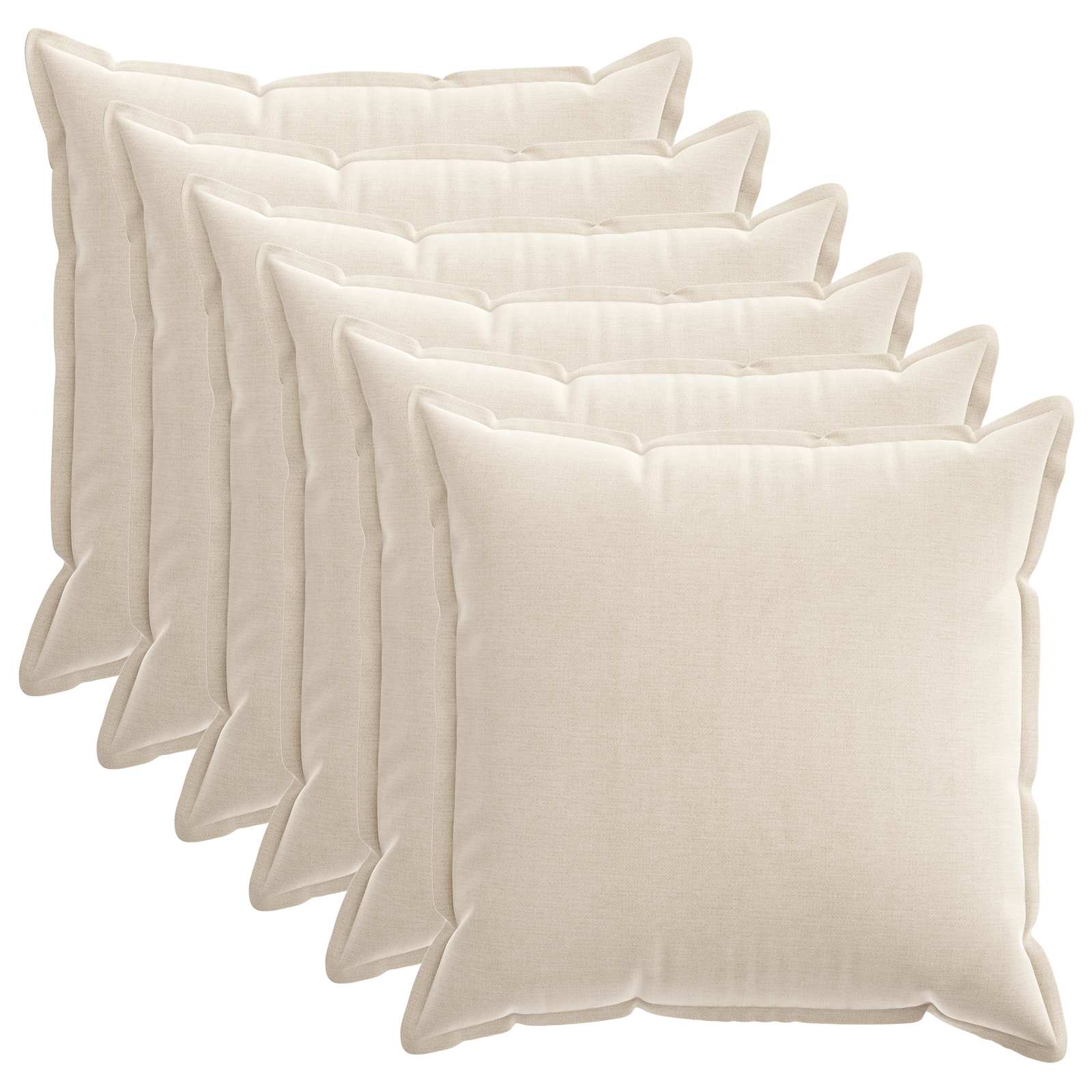 Kussensloop 6 st HOUTEN Crèmekleurig 65 x 65 cm Chenille Stof image 2