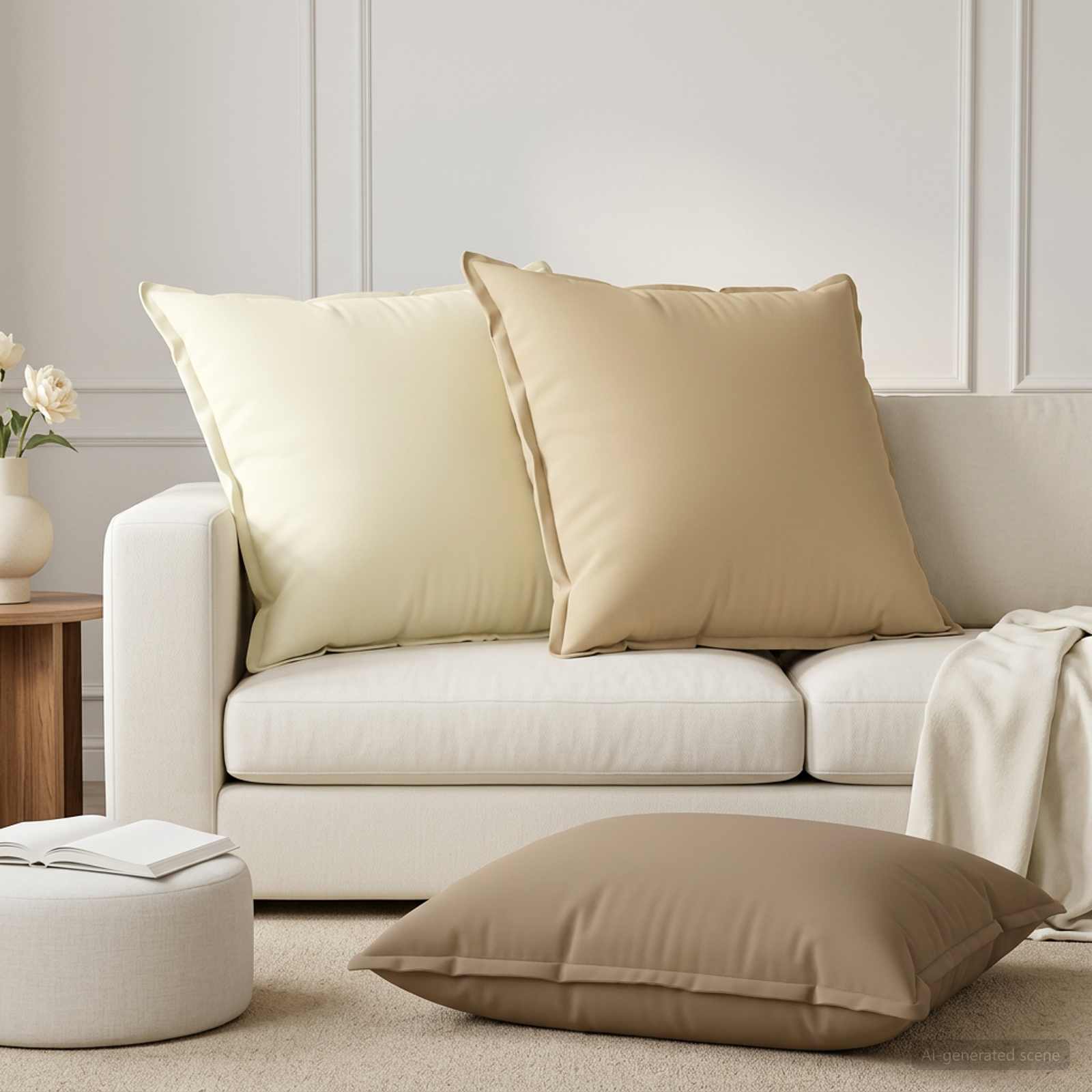 vidaXL Pudebetræk 2 stk. HOUTEN Beige 70 x 70 cm Polyester