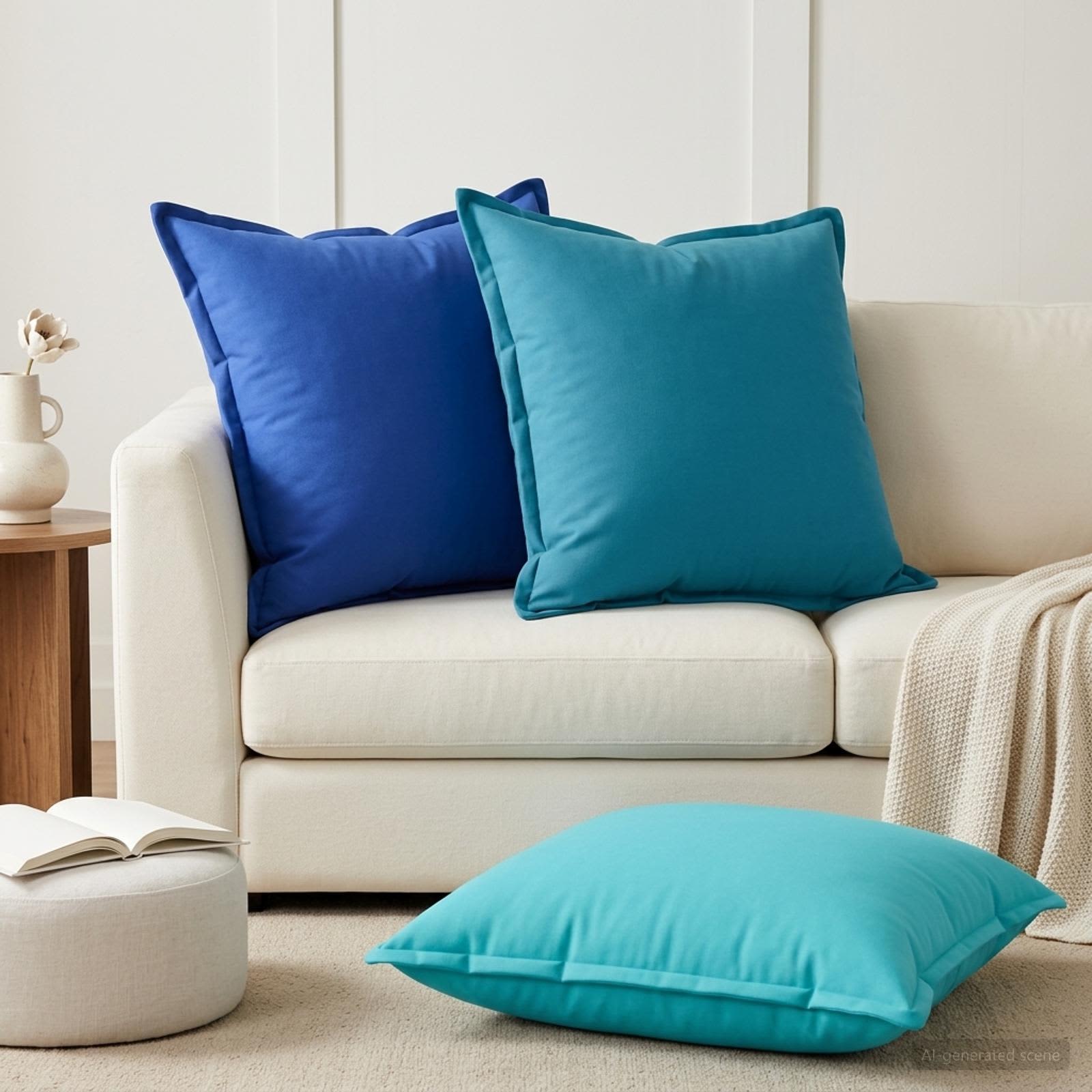 vidaXL Pudebetræk 2 stk. HOUTEN Kongelig blå 70 x 70 cm Polyester