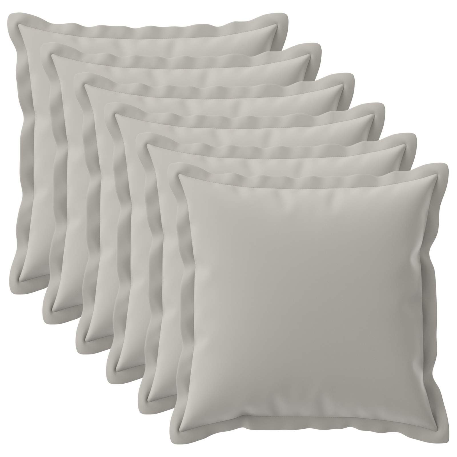 Kussensloop 6 st HOUTEN Grijs 65 x 65 cm Polyester image 1