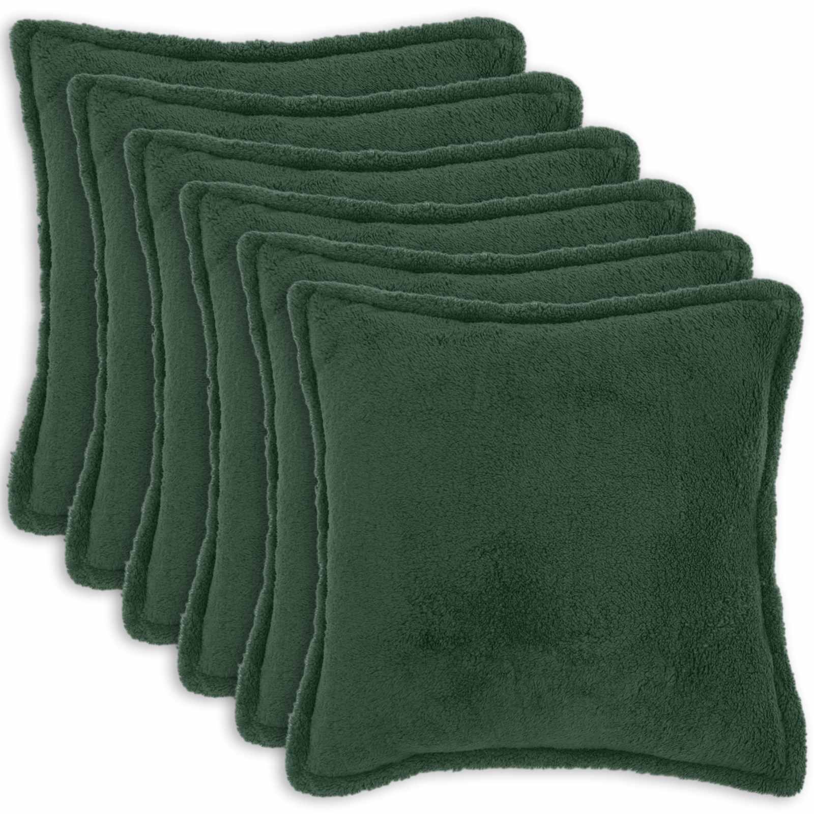 Kussensloop 6 pcs HOUTEN Donkergroen 65 x 65 cm Bouclé image 1