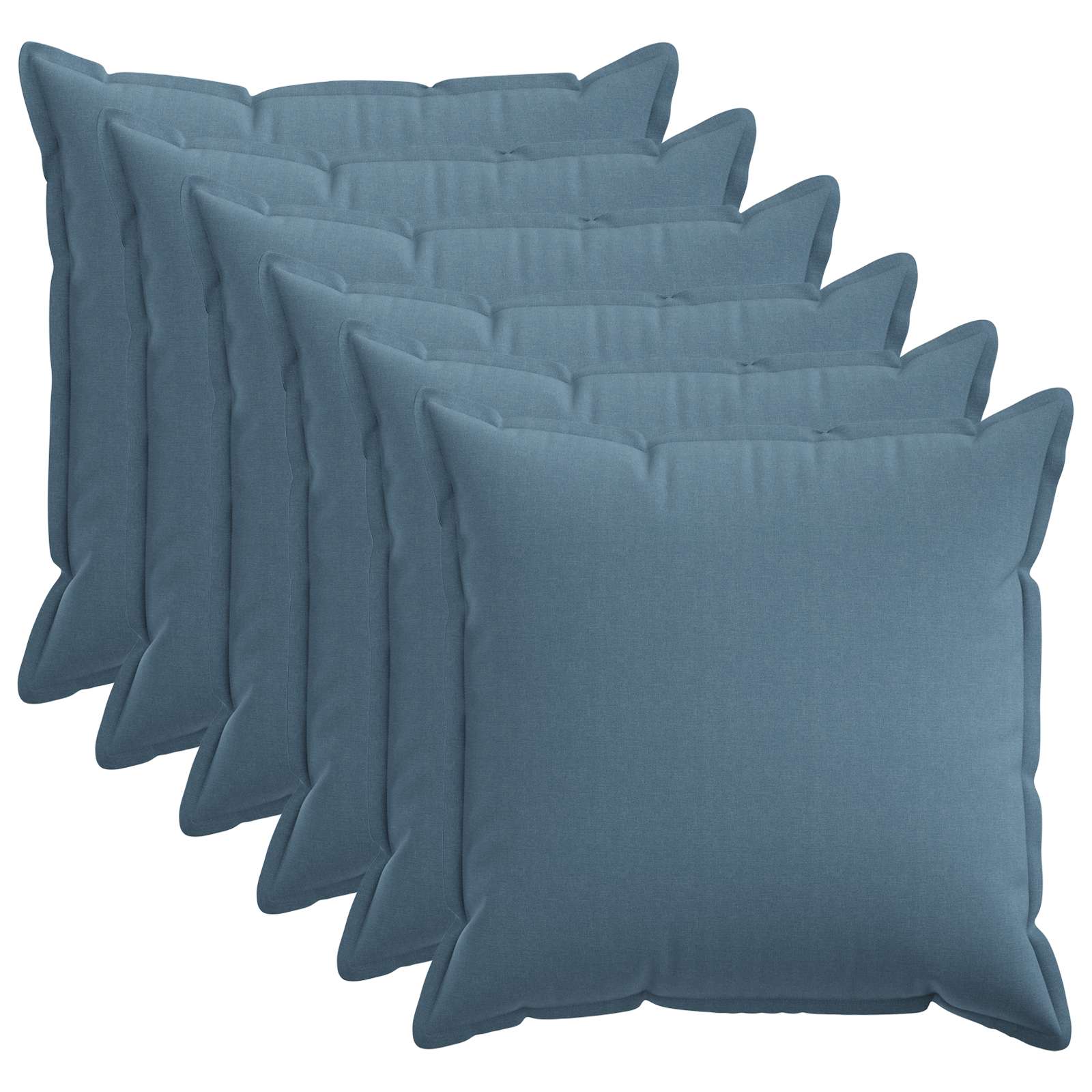 vidaXL Povlak na polštář 6 pcs HOUTEN Modrá džínovina 70 x 70 cm