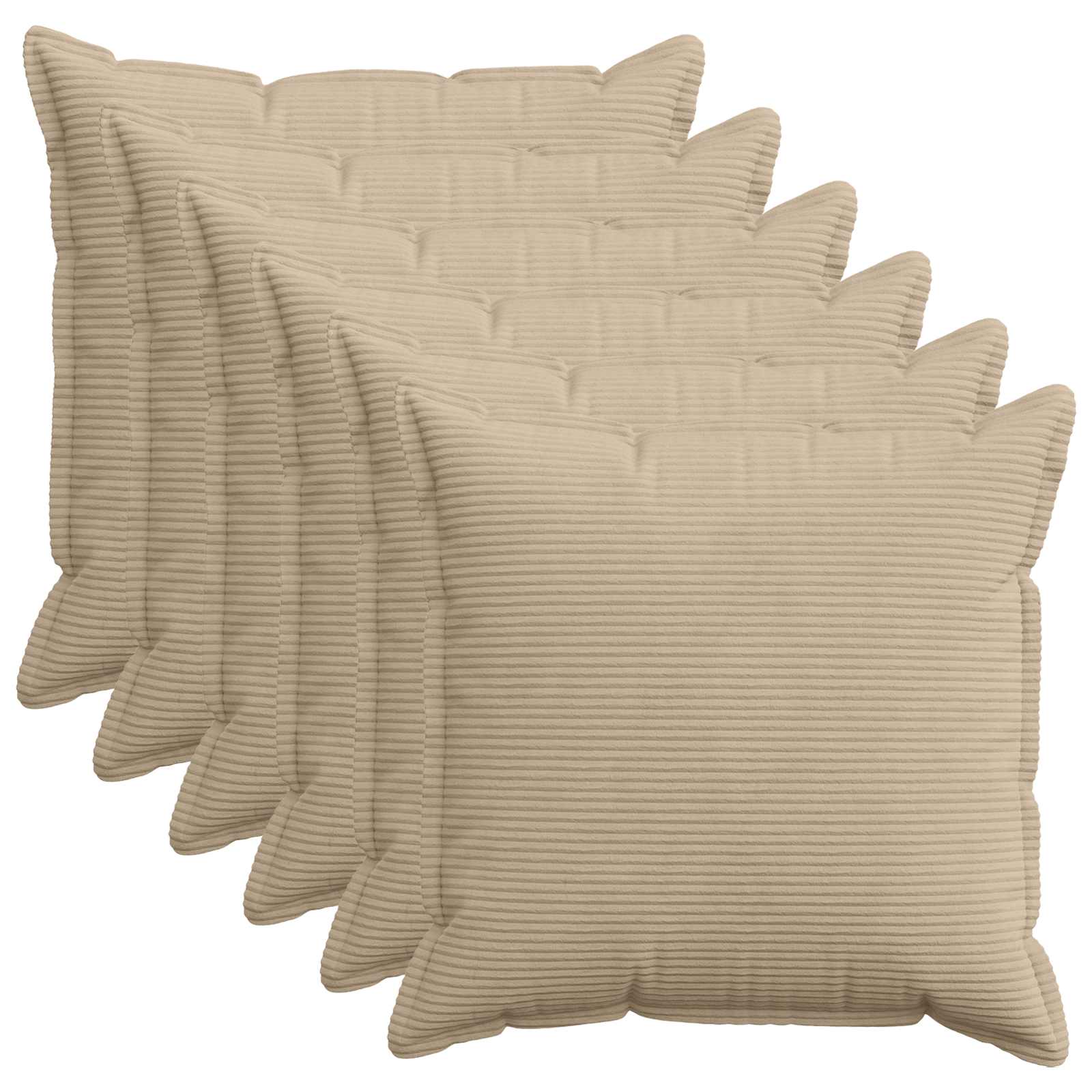 Kussensloop 6 st HOUTEN Taupe 70 x 70 cm corduroy image 1
