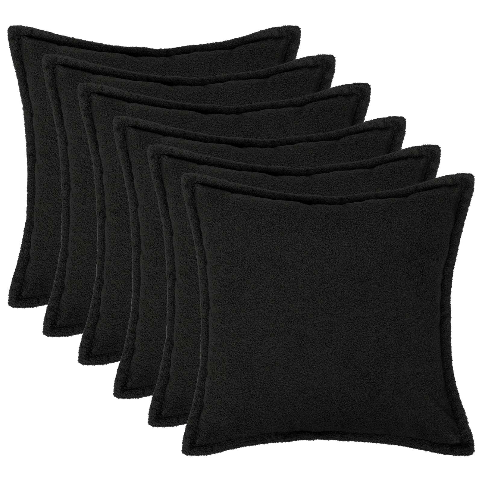 Kussensloop 6 pcs HOUTEN Zwart 70 x 70 cm Bouclé image 1