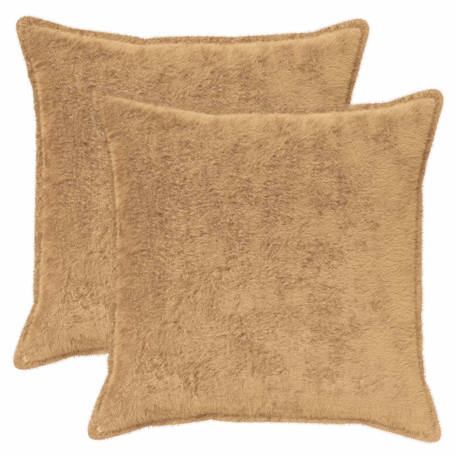 Kussensloop 2 st HOUTEN Taupe 70 x 70 cm Nep Konijnenbont image 1