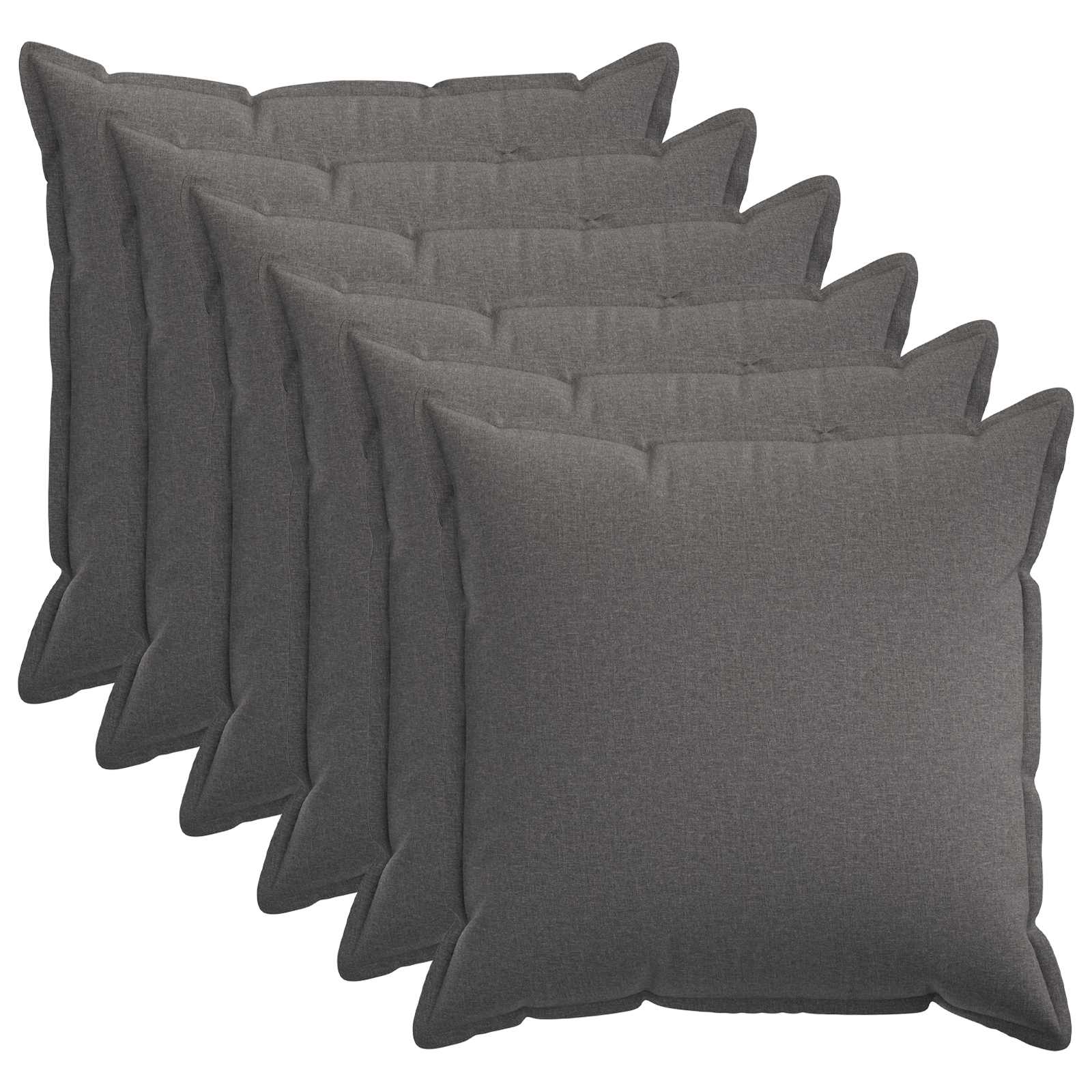 vidaXL Povlak na polštář 6 pcs HOUTEN Světle šedá 80 x 80 cm