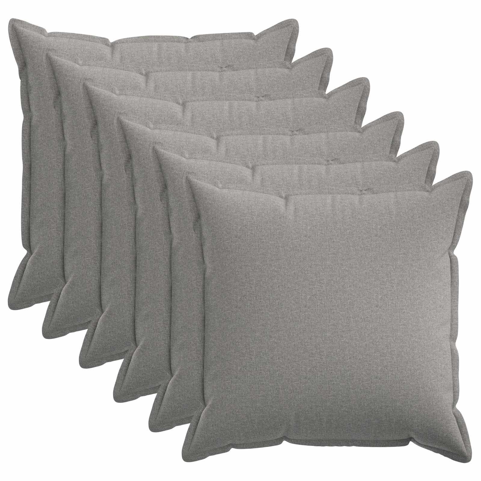 vidaXL Povlak na polštář 6 pcs HOUTEN Oblačno šedá 80 x 80 cm