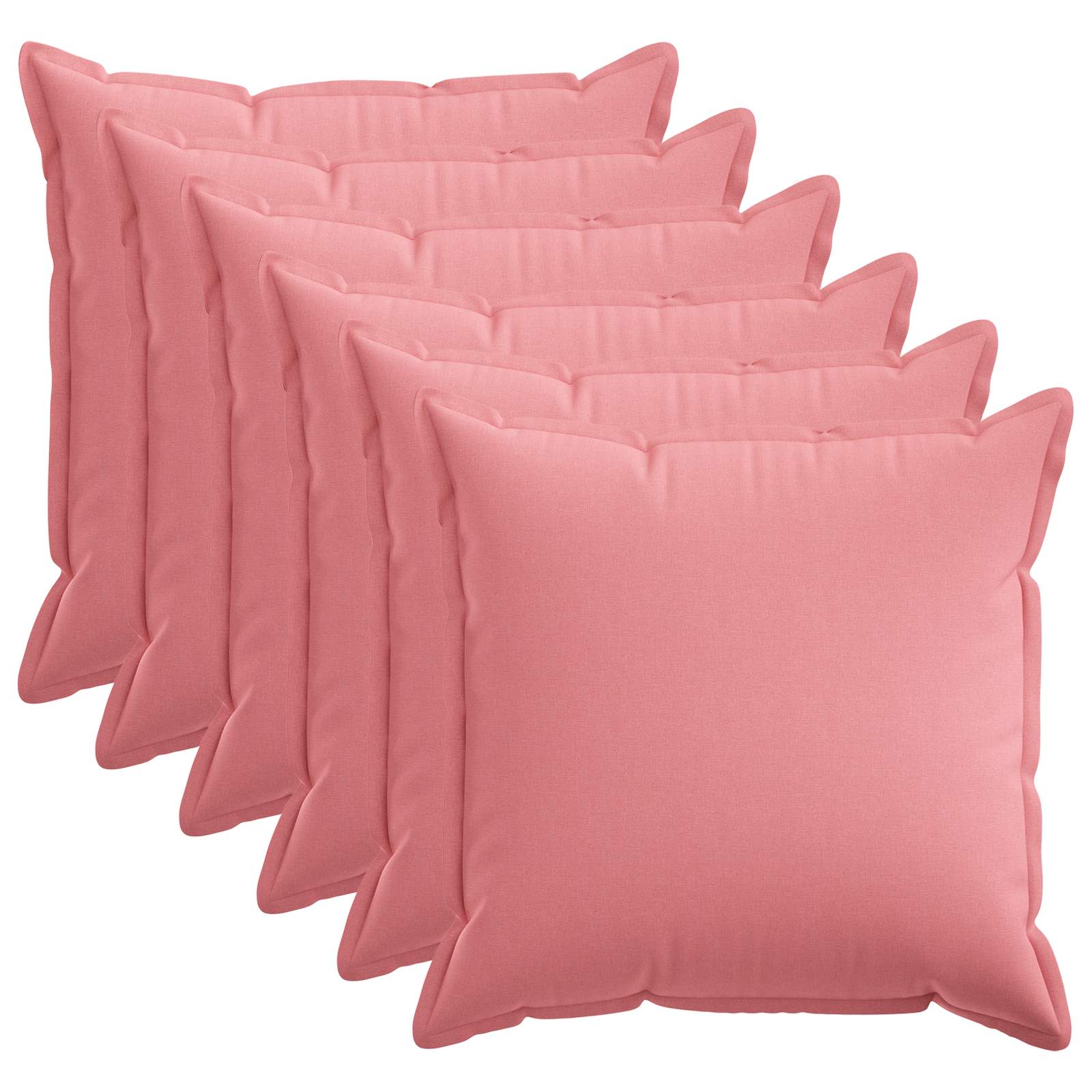 Kussensloop 6 pcs HOUTEN Roze 80 x 80 cm Faux Linnen image 1