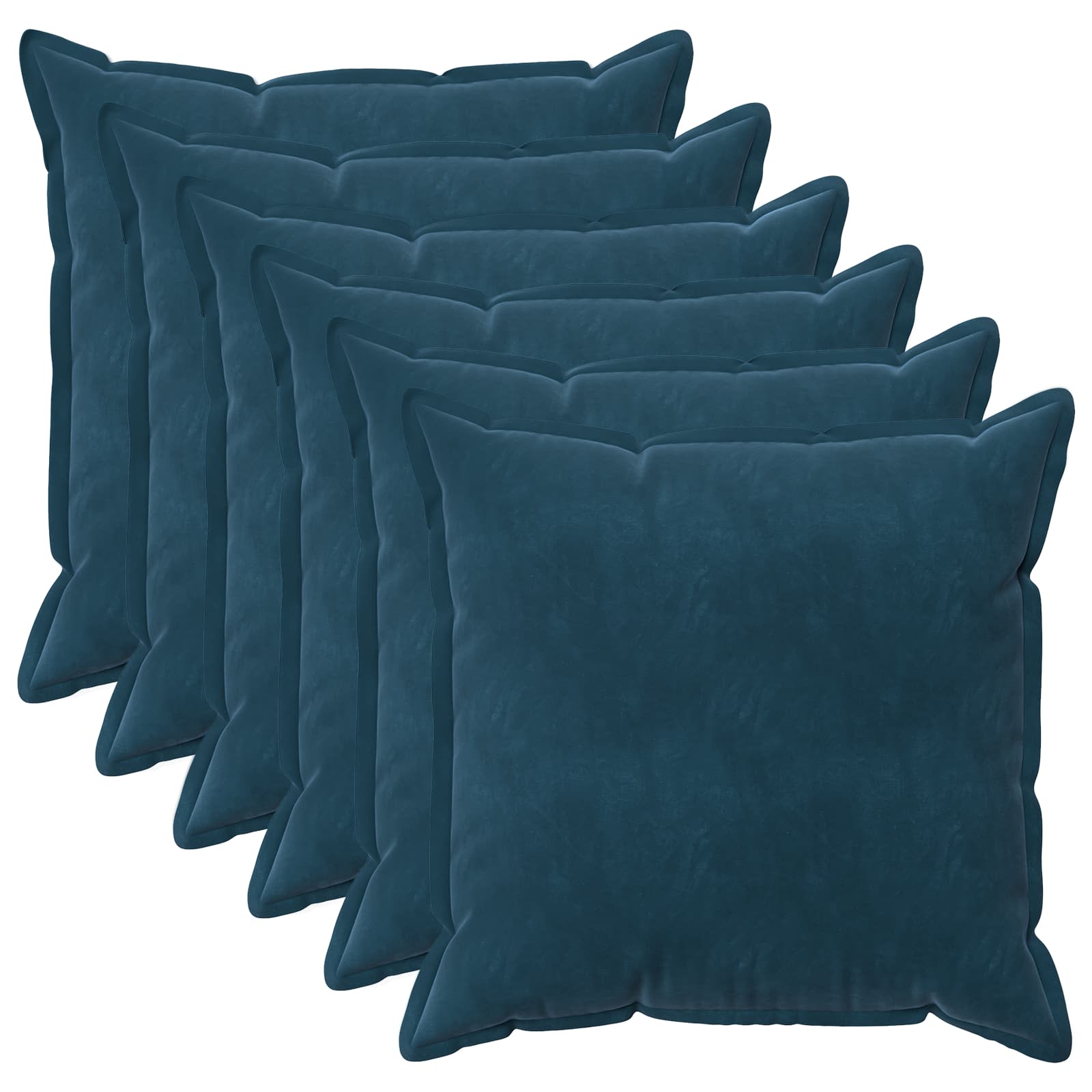Kussensloop 6 pcs HOUTEN Blauw 80 x 80 cm Fluweel image 1
