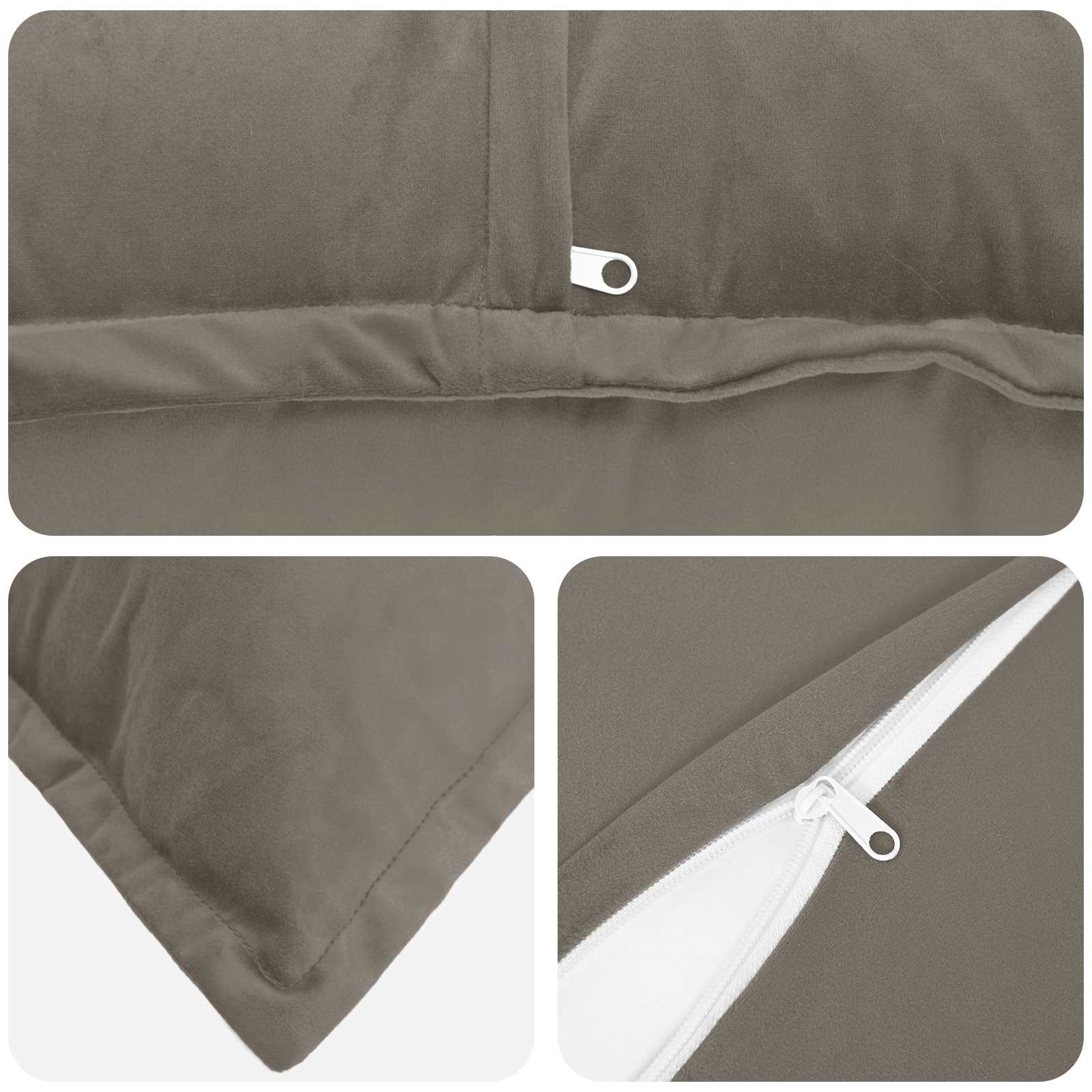 Kussensloop 2 pcs HOUTEN Lichtgrijs 80 x 80 cm Fluweel image 4