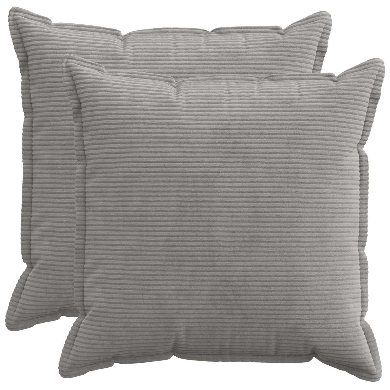 Kussensloop 2 st HOUTEN Lichtgrijs 80 x 80 cm corduroy image 1