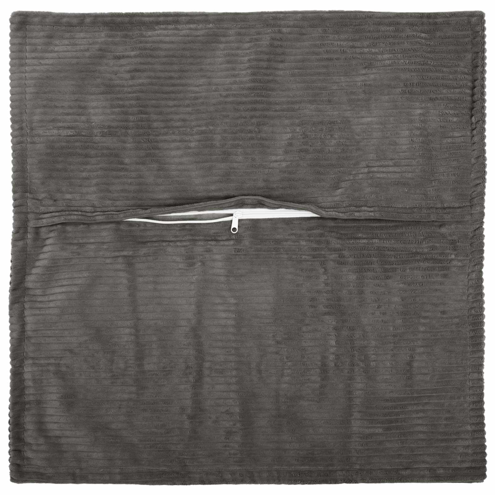 Kussensloop 2 st HOUTEN Donkergrijs 80 x 80 cm corduroy image 3