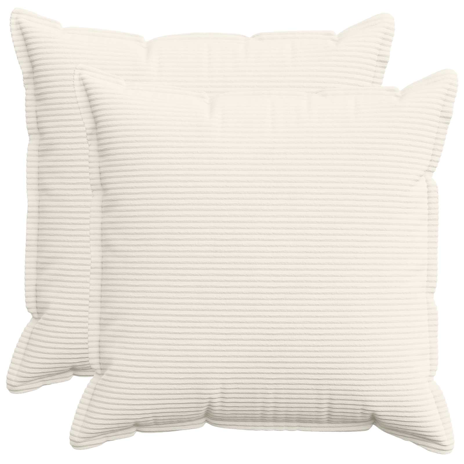 Kussensloop 2 st HOUTEN Crèmekleurig 80 x 80 cm corduroy image 1