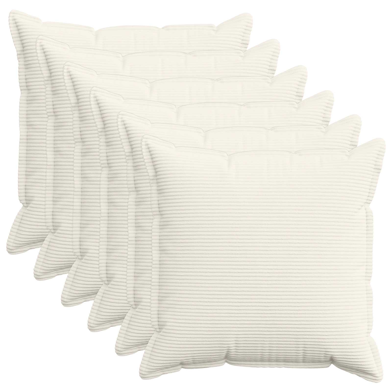Kussensloop 6 st HOUTEN Crèmekleurig 80 x 80 cm corduroy image 1