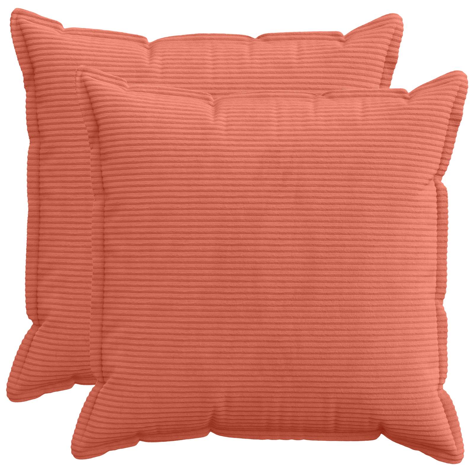 Kussensloop 2 st HOUTEN Rood-oranje 80 x 80 cm corduroy image 1