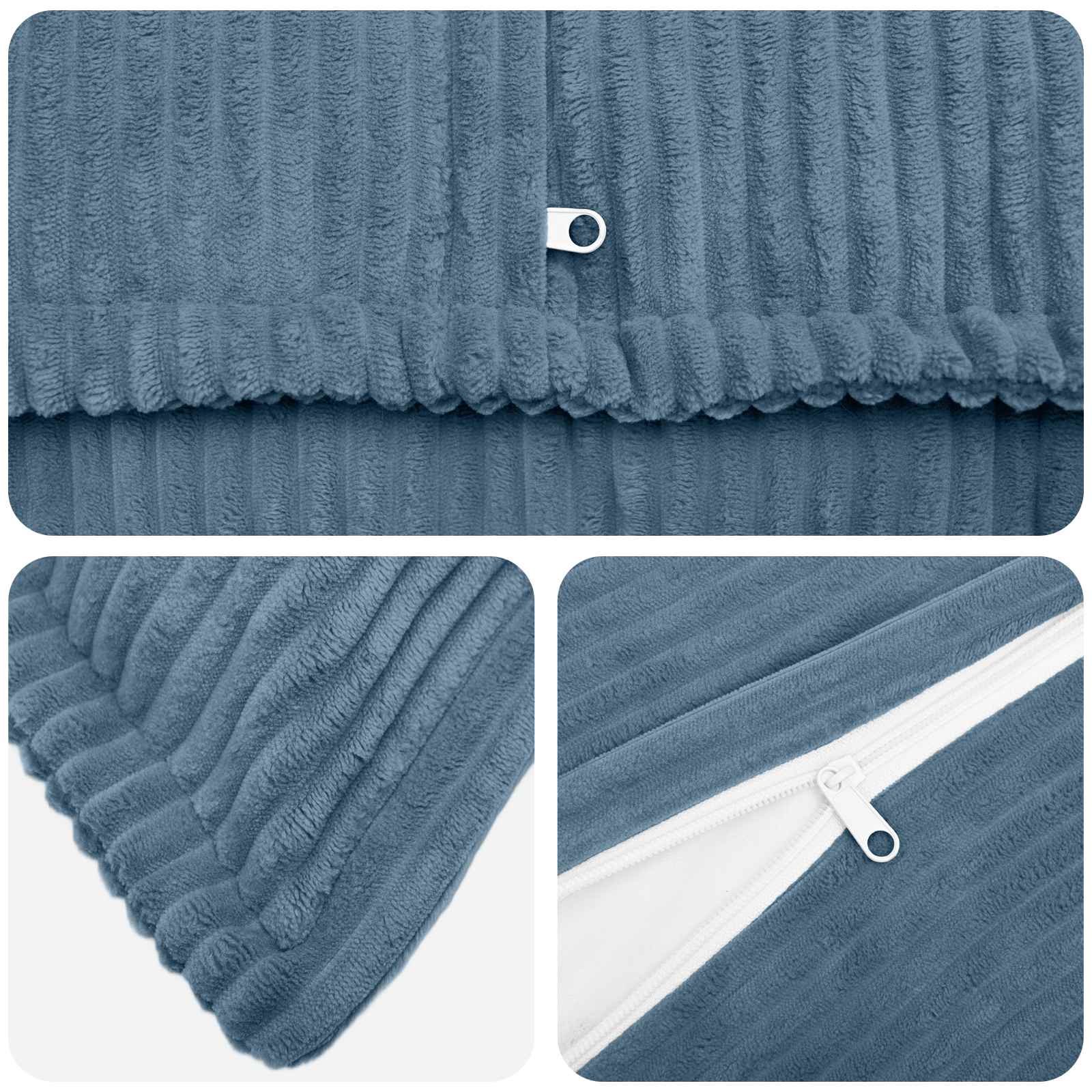 Kussensloop 6 st HOUTEN Blauw 80 x 80 cm corduroy image 4