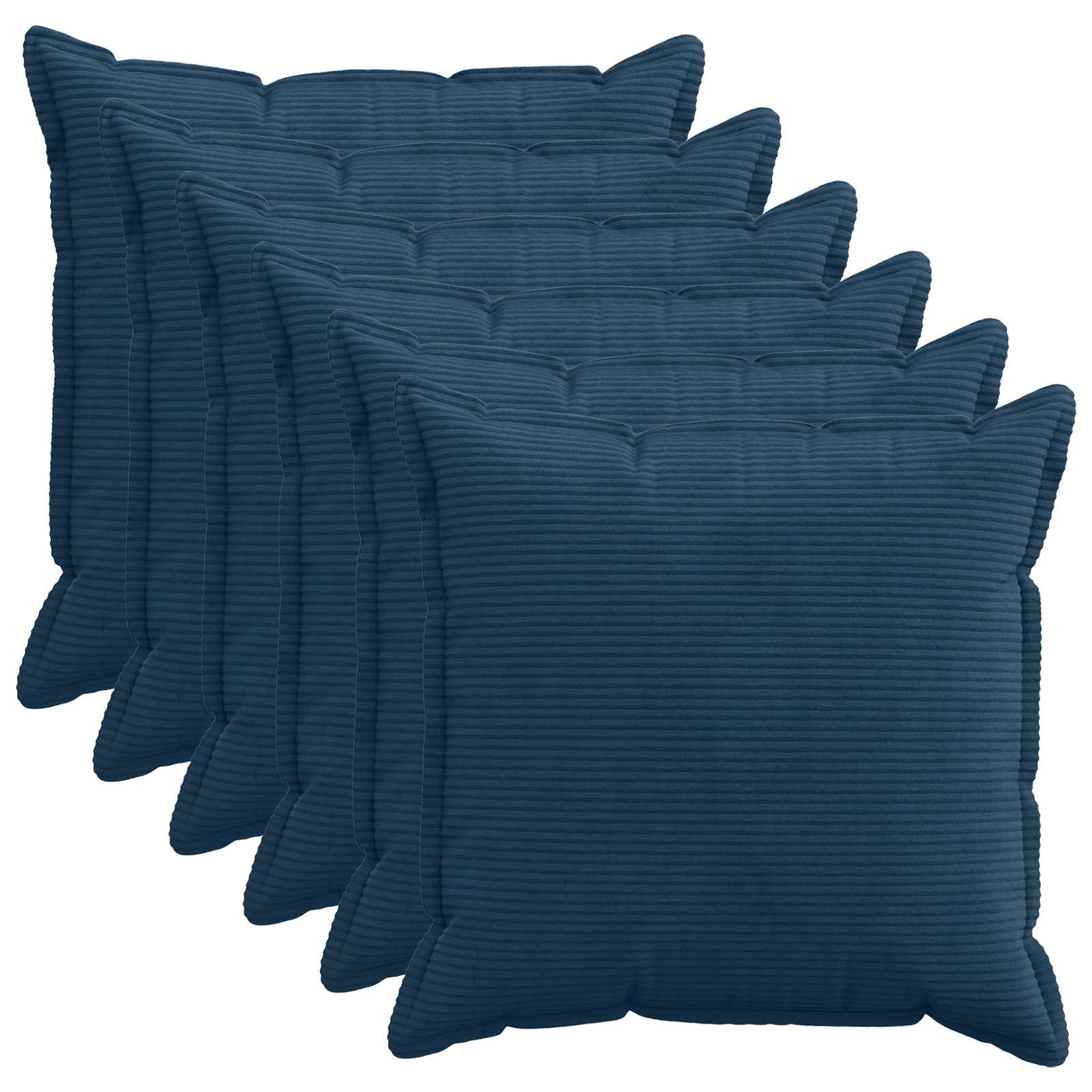 Kussensloop 6 st HOUTEN Marineblauw 80 x 80 cm corduroy image 1
