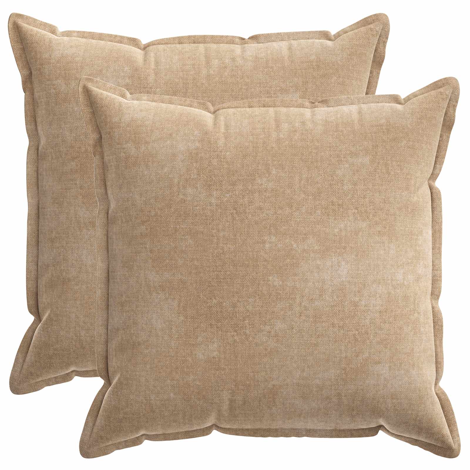 Kussensloop 2 st HOUTEN Taupe 80 x 80 cm Chenille Stof image 2