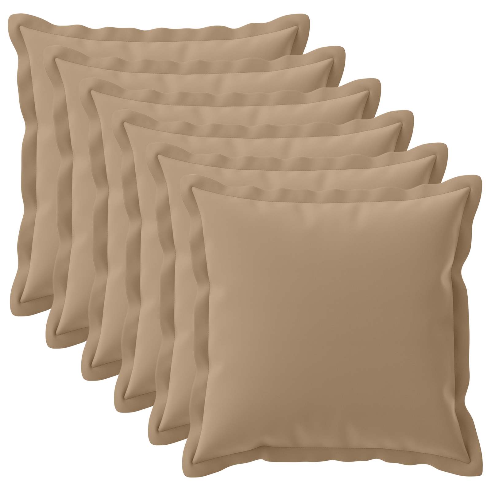 Kussensloop 6 st HOUTEN Taupe 80 x 80 cm Polyester image 1