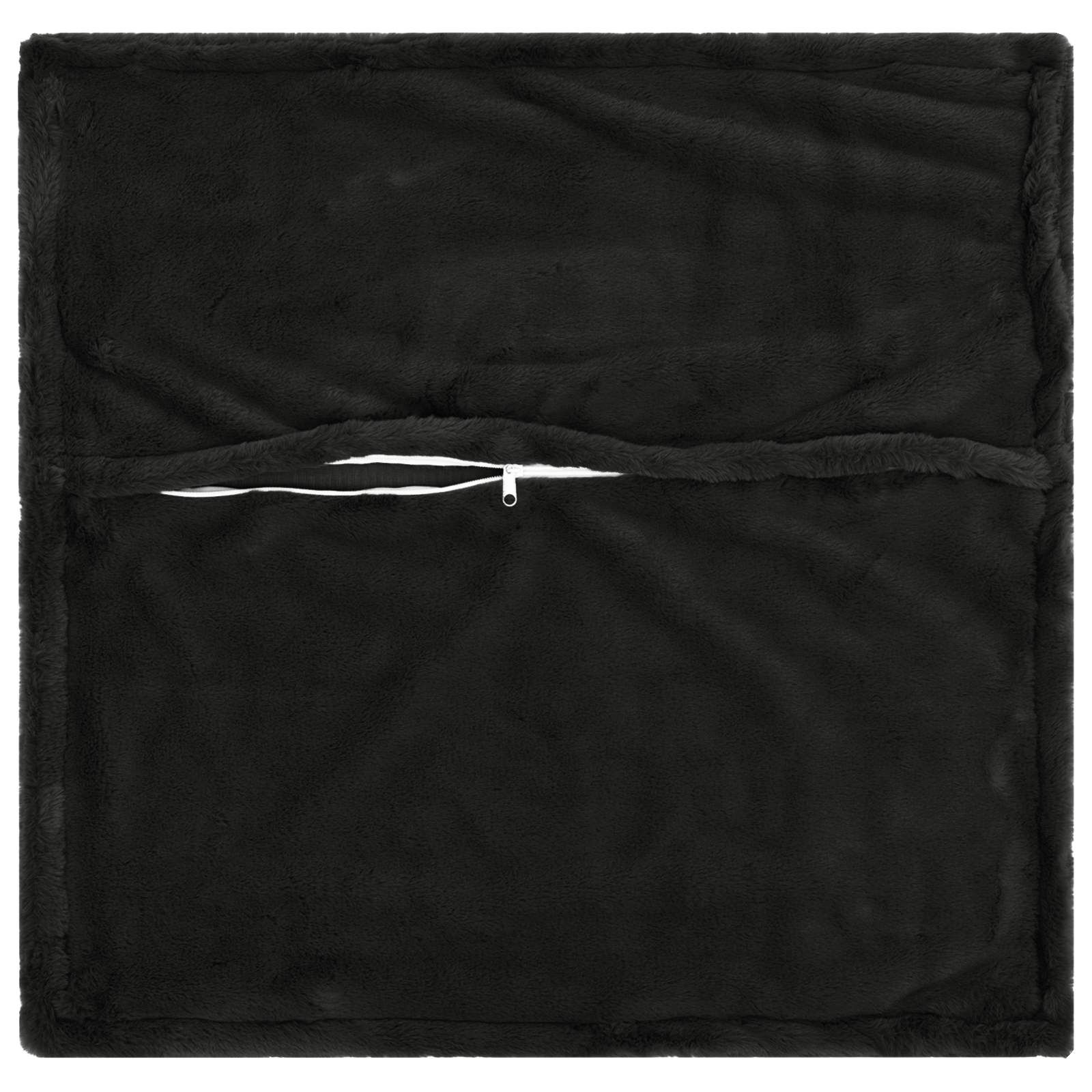 Kussensloop 6 st HOUTEN Zwart 80 x 80 cm Nep Konijnenbont image 3