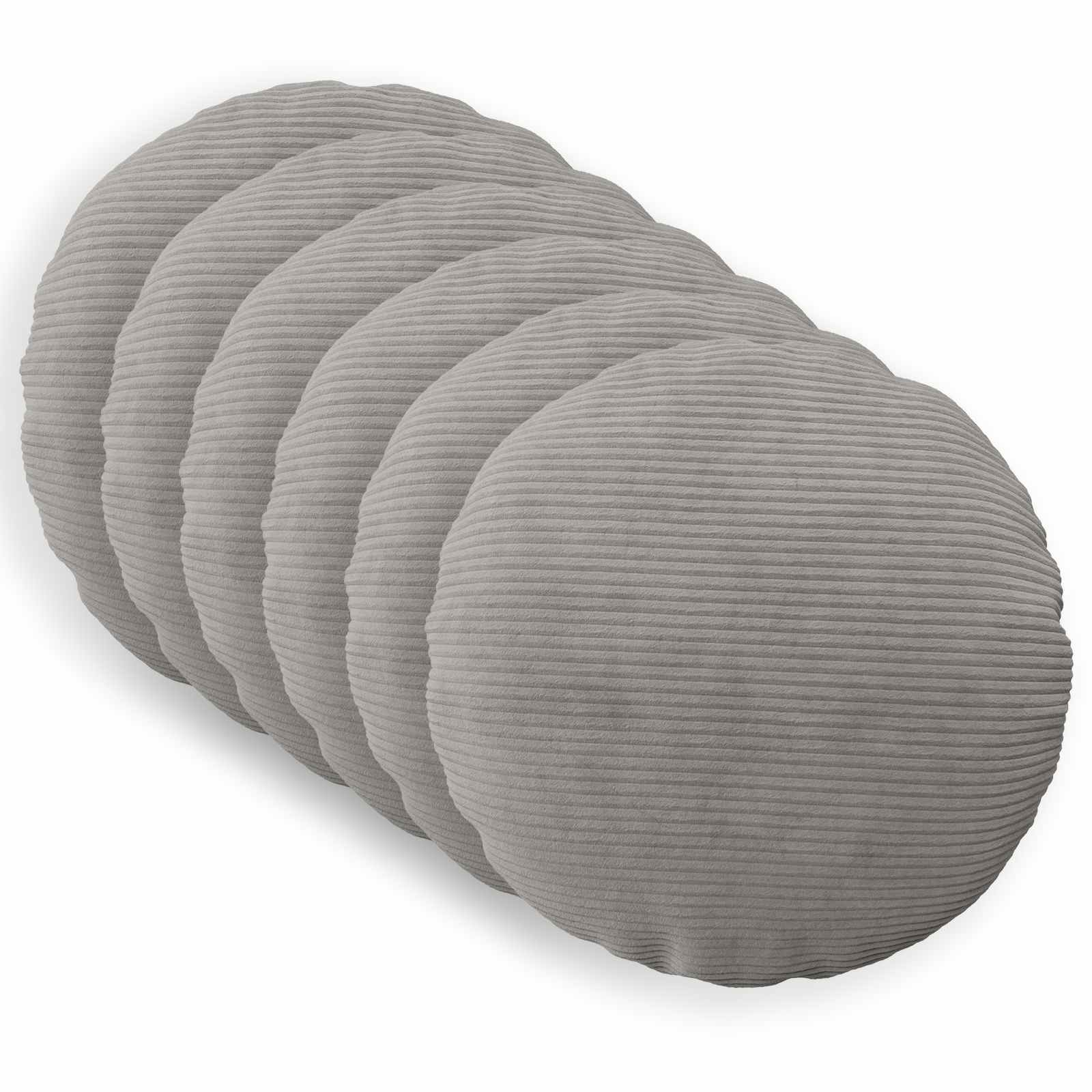 Kussensloop 6 pcs HEERLEN Lichtgrijs Ø 30 cm corduroy image 1