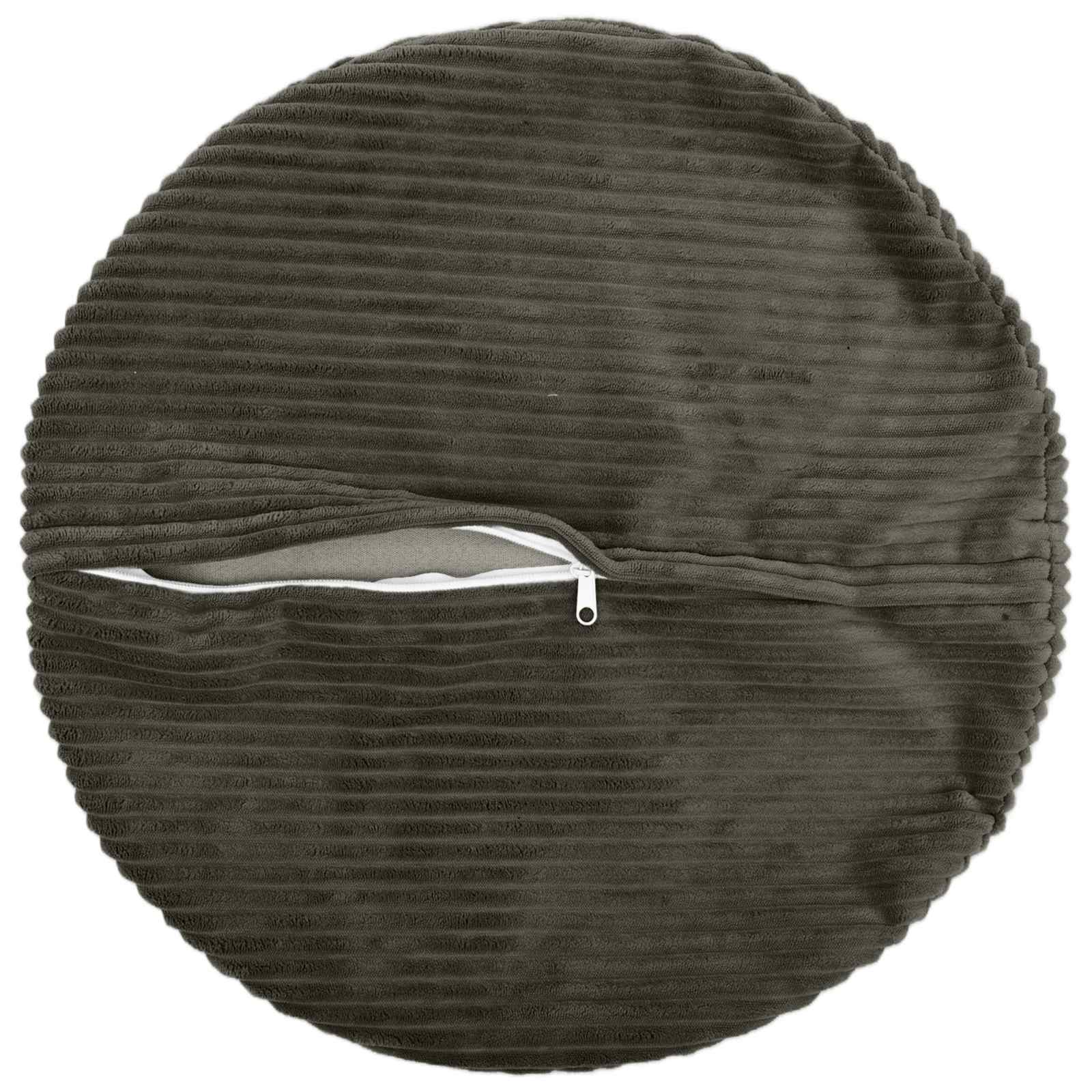 Kussensloop 2 pcs HEERLEN Antracietkleurig Ø 30 cm corduroy image 3