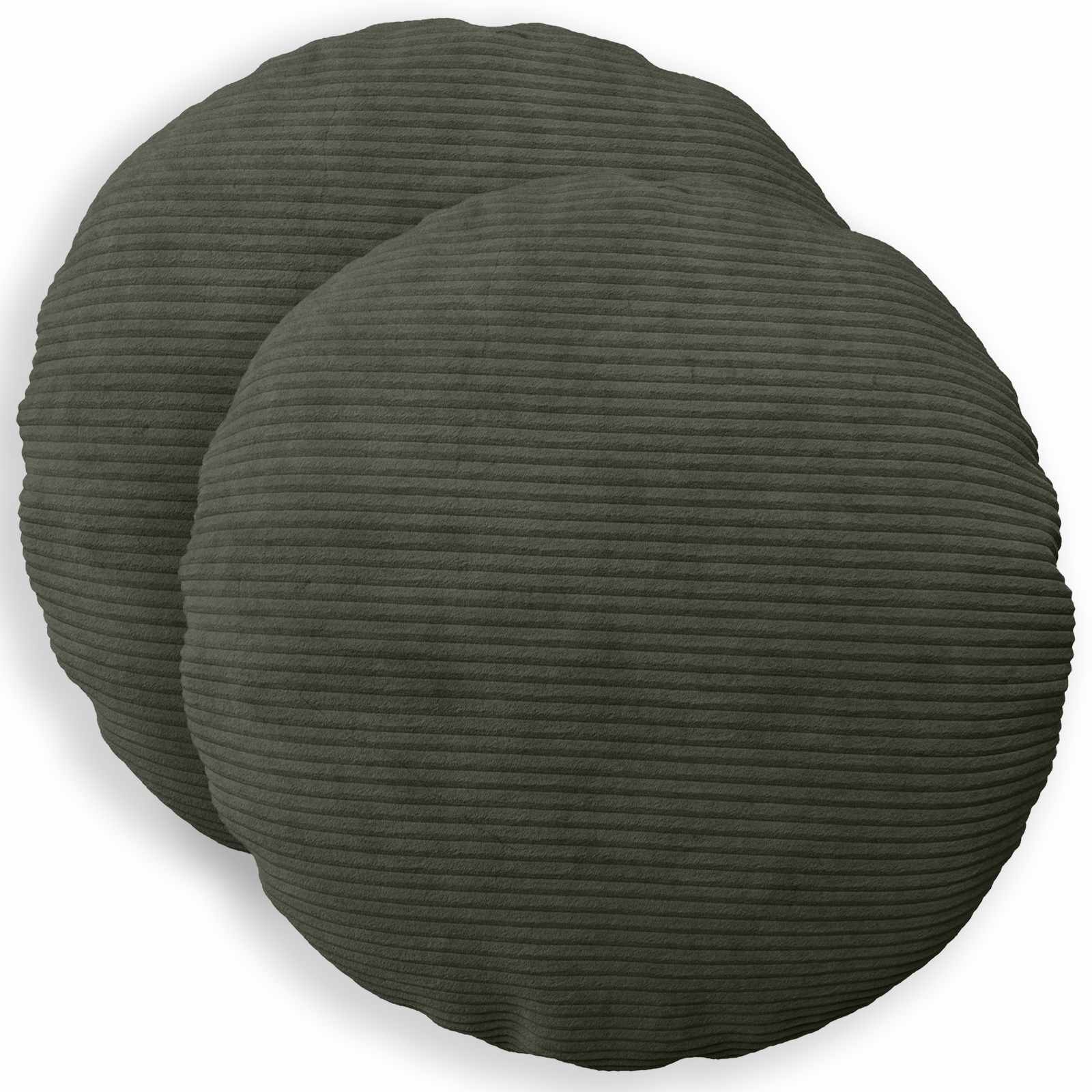 Kussensloop 2 pcs HEERLEN Antracietkleurig Ø 30 cm corduroy image 1