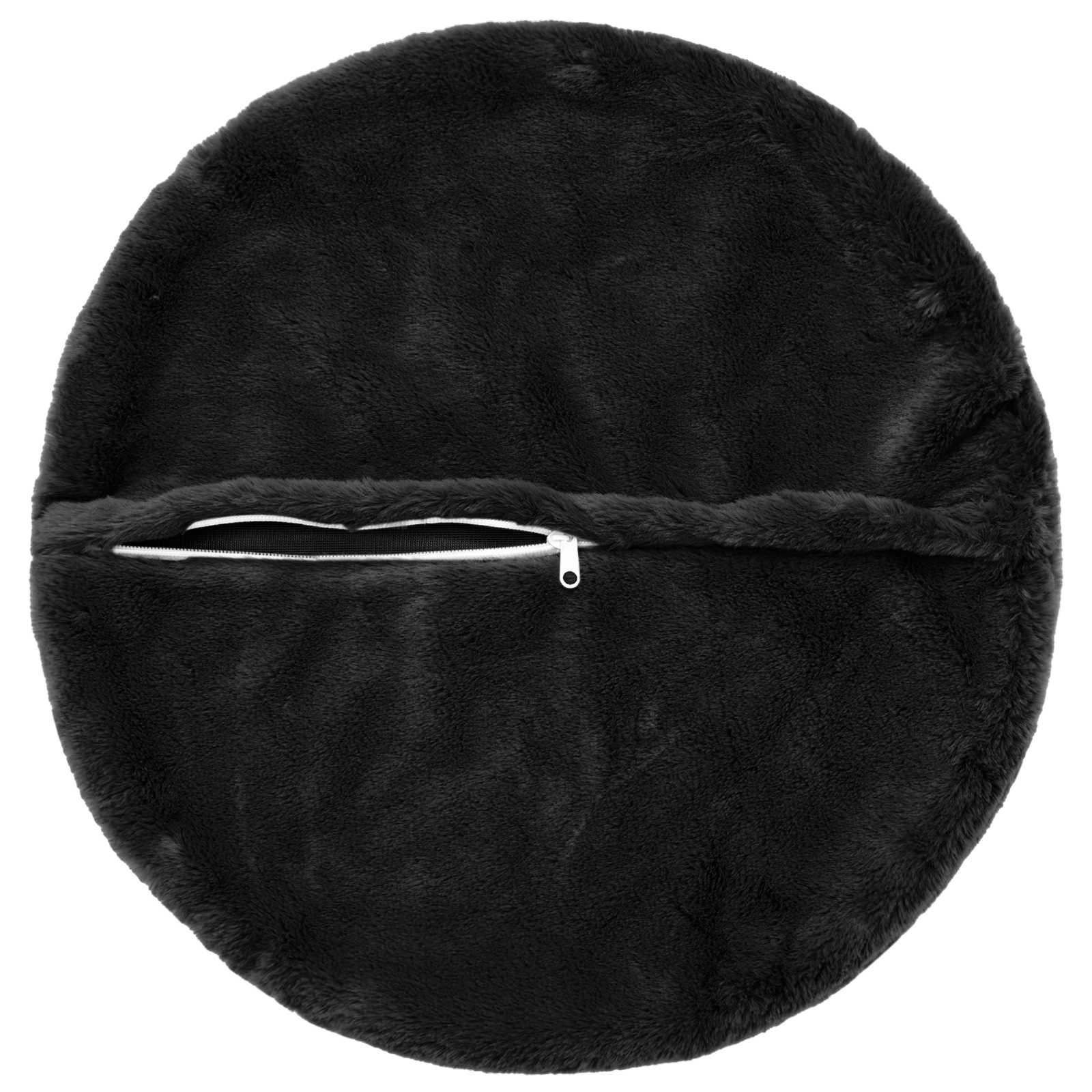 Kussensloop 6 st HEERLEN Zwart Ø 30 cm Nep Konijnenbont image 3