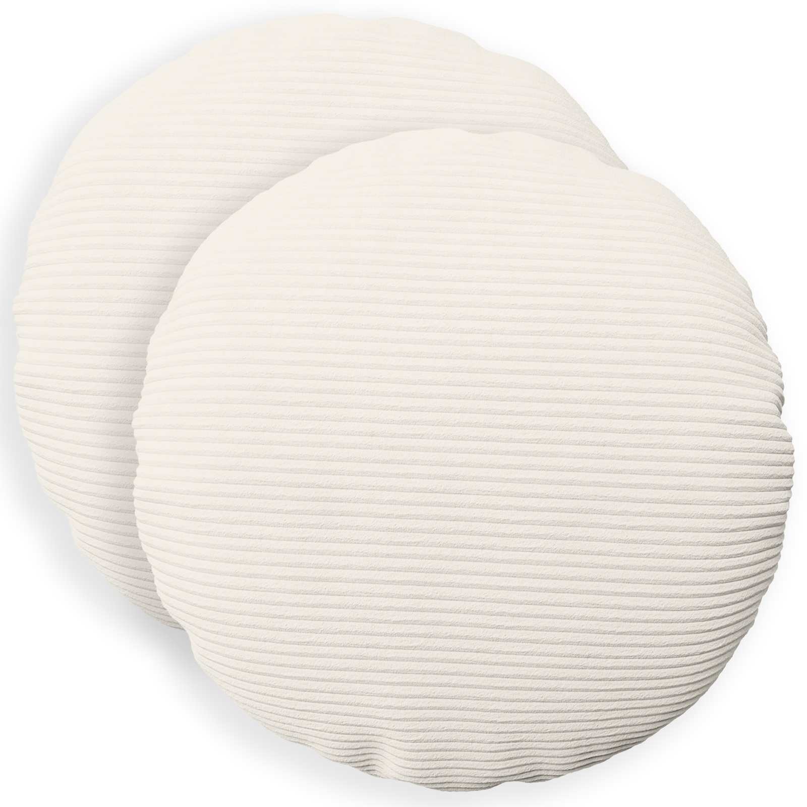 Kussensloop 2 pcs HEERLEN Crèmekleurig Ø 40 cm corduroy image 1