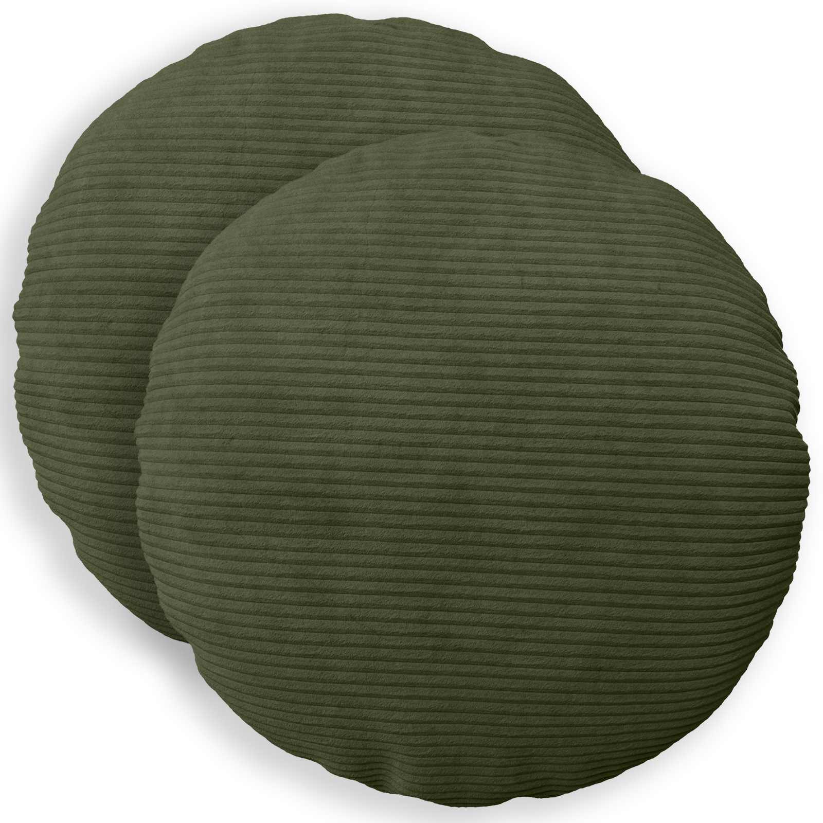 Kussensloop 2 pcs HEERLEN Groen Ø 40 cm corduroy image 1