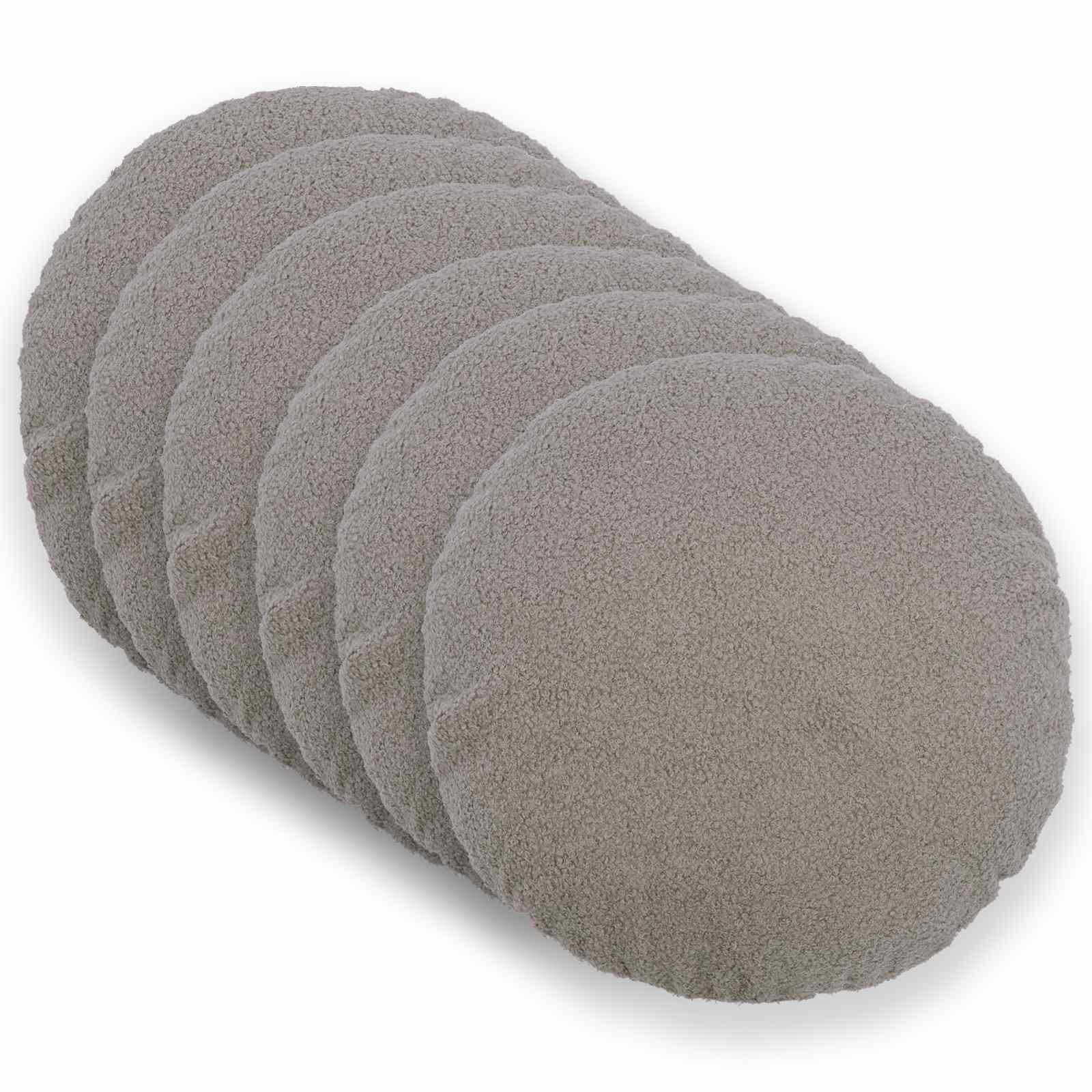 Kussensloop 6 pcs HEERLEN Lichtgrijs Ø 40 cm Bouclé image 1