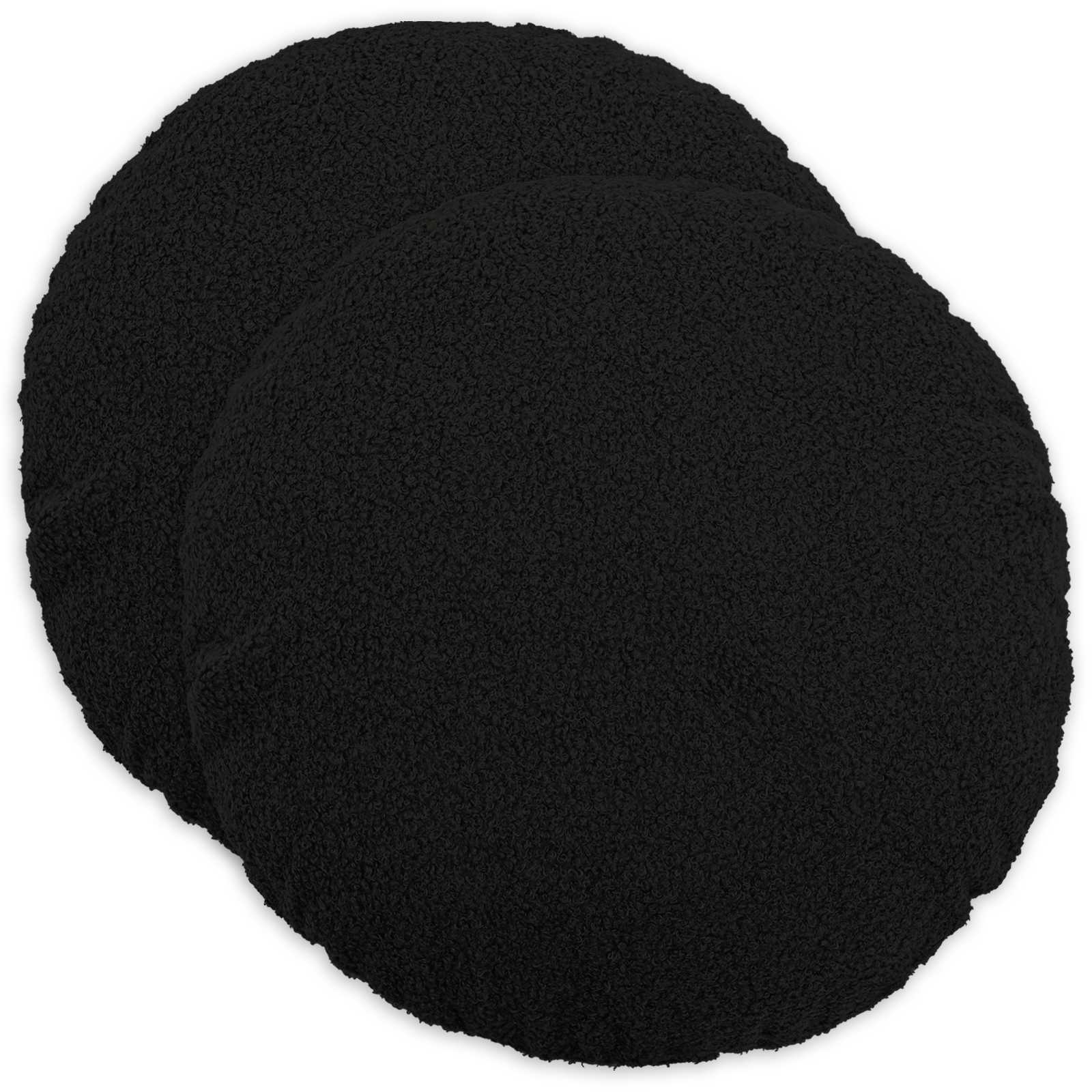 Kussensloop 2 pcs HEERLEN Zwart Ø 40 cm Bouclé image 1