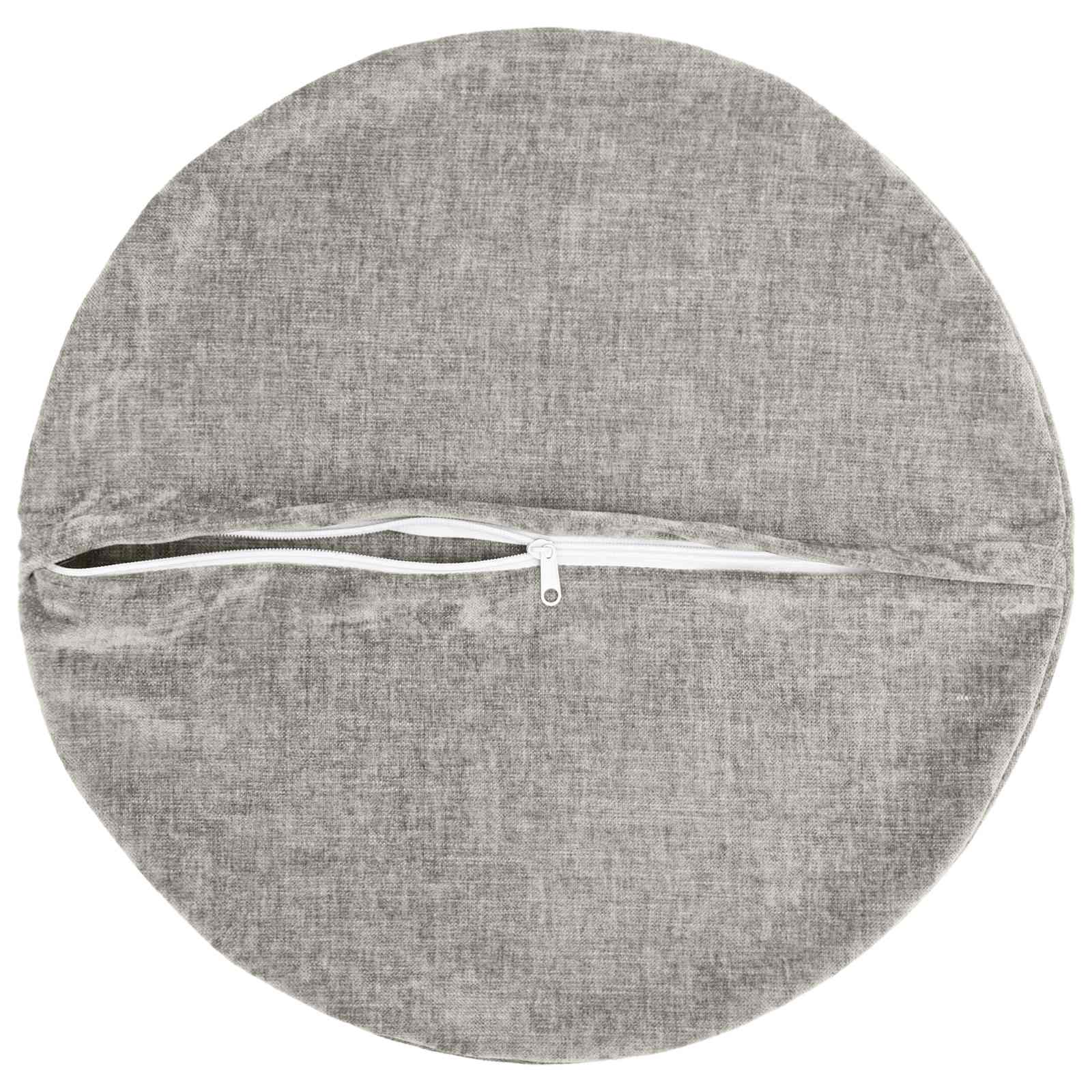 Kussensloop 2 st HEERLEN Lichtgrijs Ø 40 cm Chenille Stof image 3
